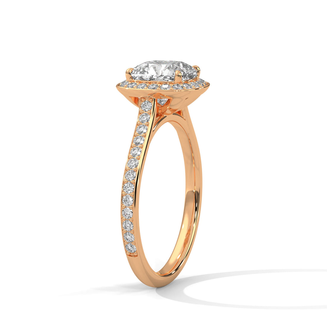 Regal Aura 1.5 CT Cushion-Cut Lab Grown Diamond Halo Ring | 1.92 CTW