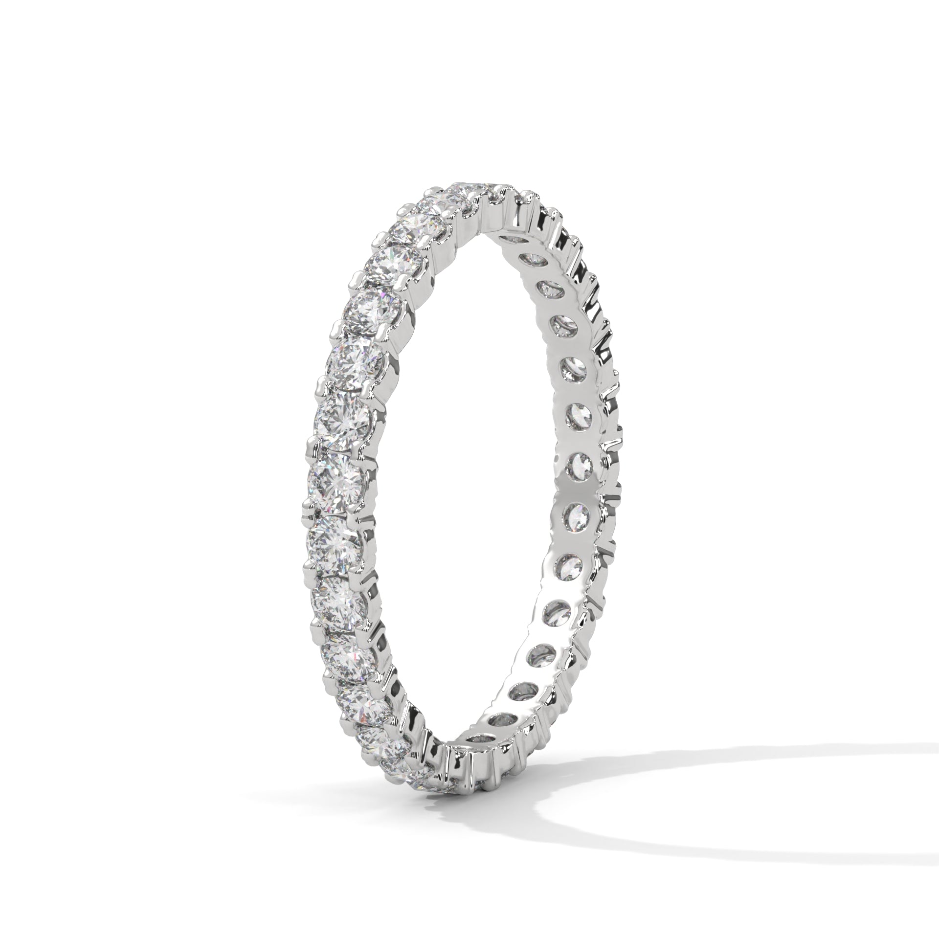 Endless Brilliance: Full-Eternity Round Diamond Gold Band | 1.09 CTW