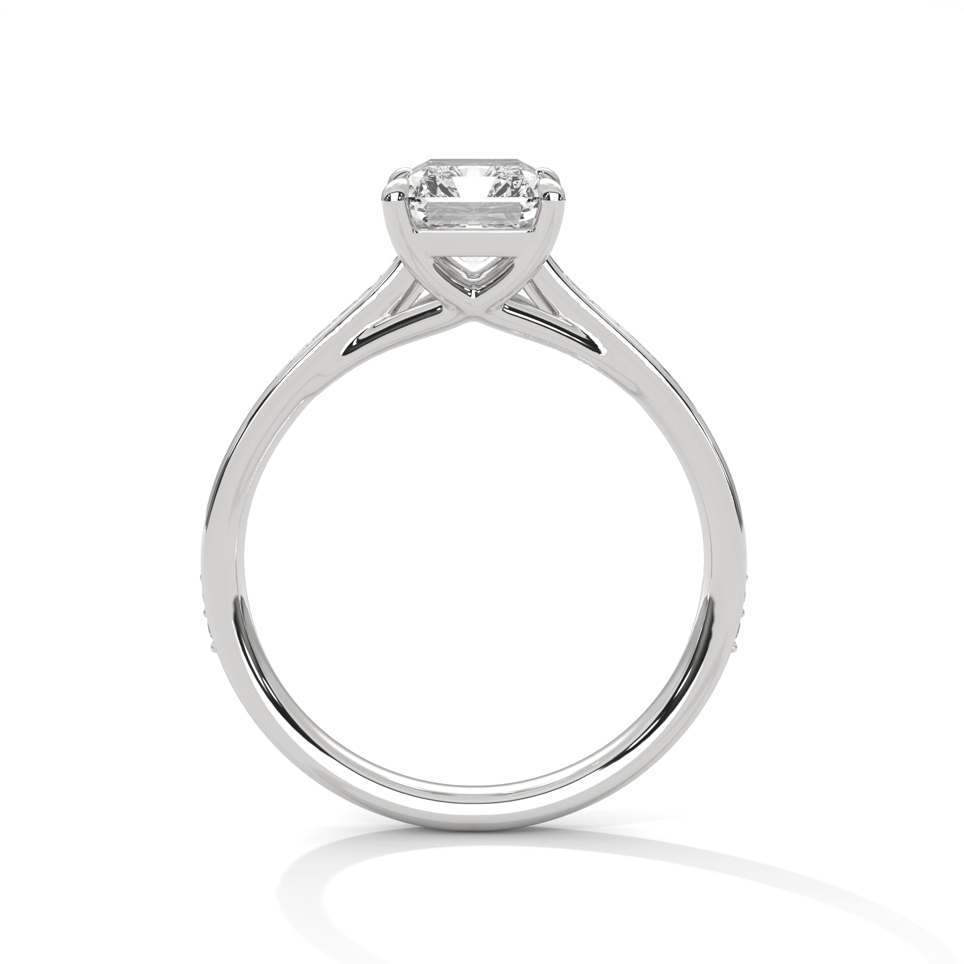 Lustrous Radiance 2.21 CTW Emerald-Cut Diamond Engagement Ring | E-VS1