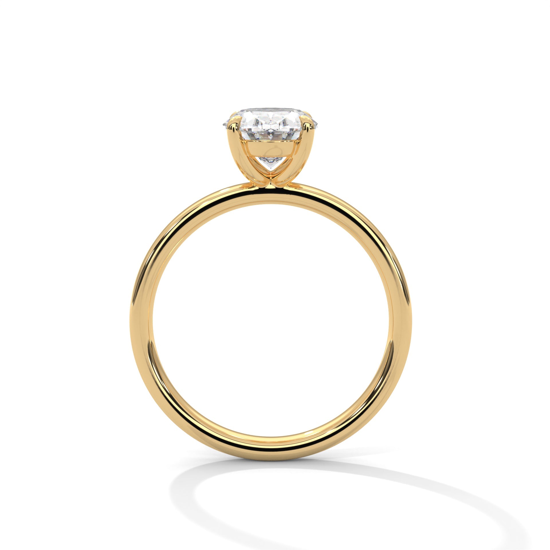 Elegance 2 CT Oval Cut Diamond Solitaire Ring | 14K & 18K Gold