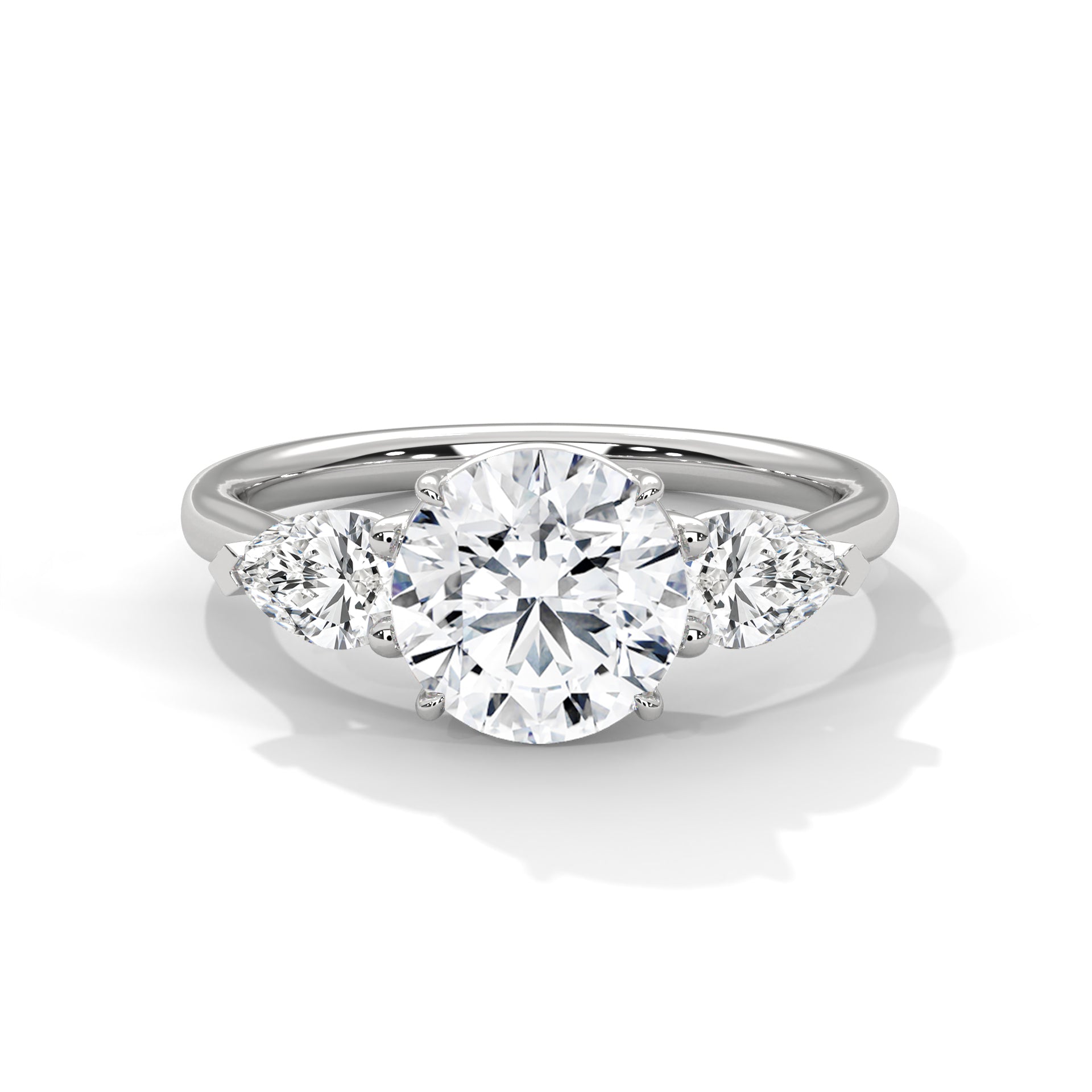 Dahlia 1ct Round Lab-Grown Diamond Three-Stone Engagement Ring | 2.00 CTW