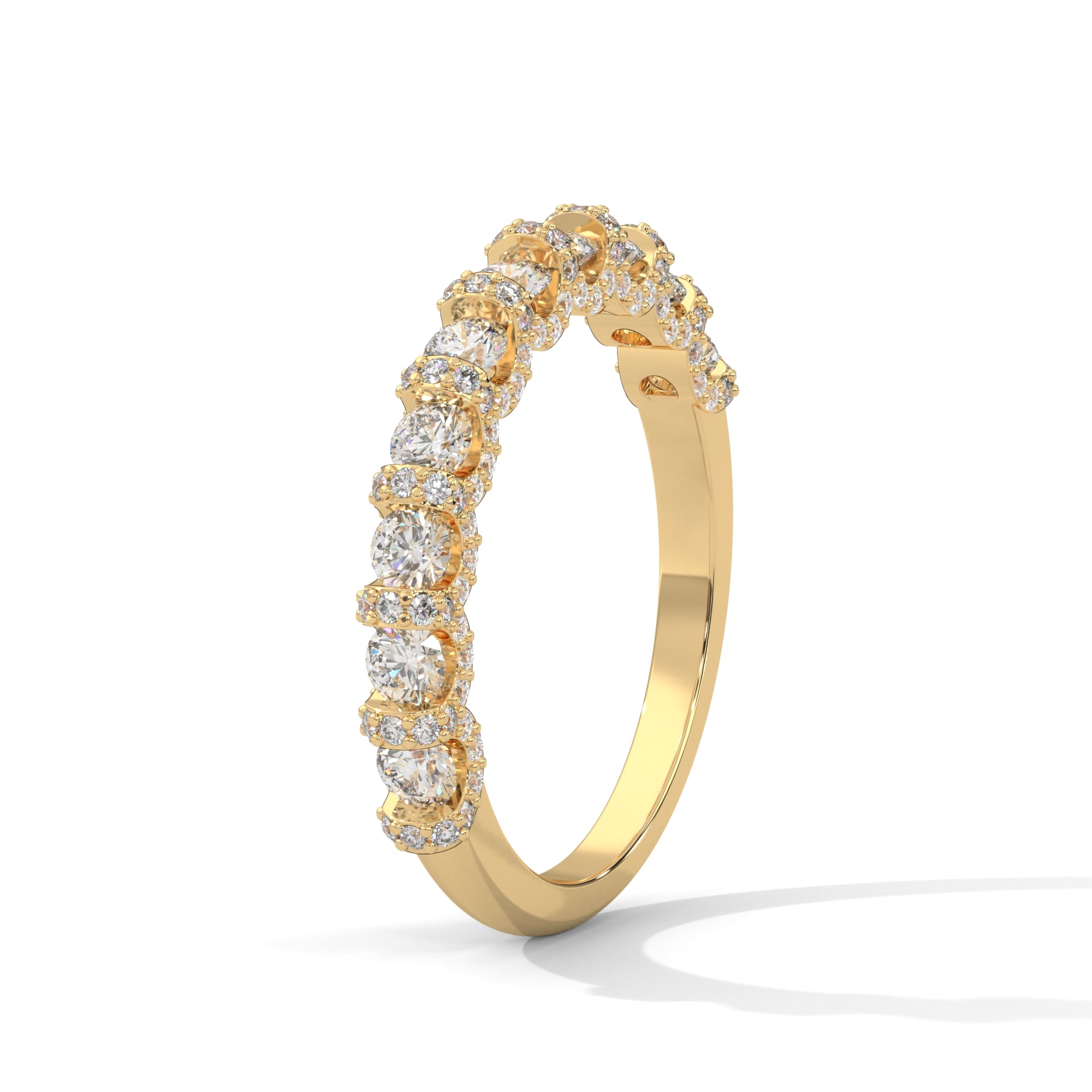 14K & 18K Gold Round Diamond Full-Eternity Band Ring | 1.27 CTW
