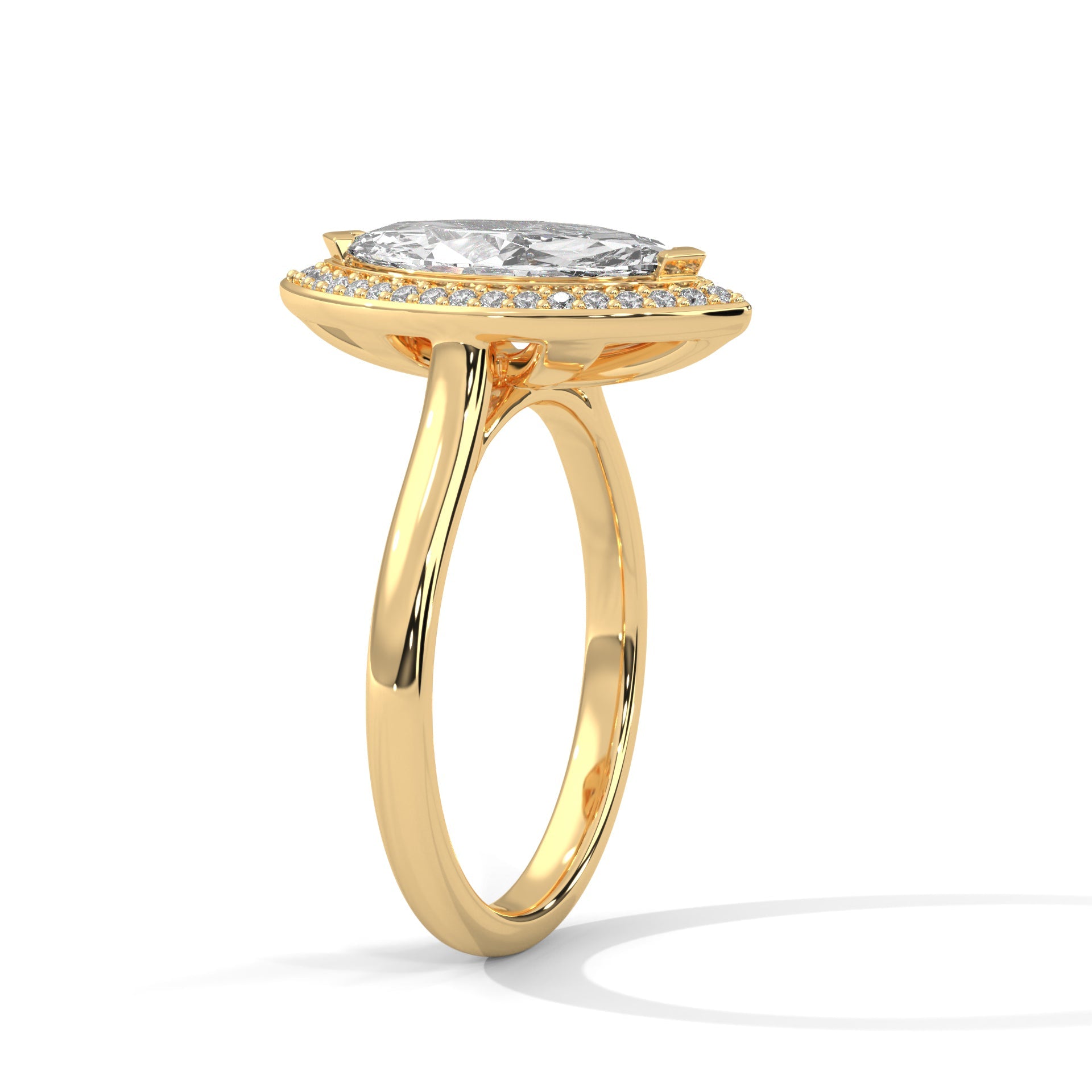 Double Halo 1.5 CTW Marquise-Cut Lab Grown Diamond Ring | 1.66 CTW