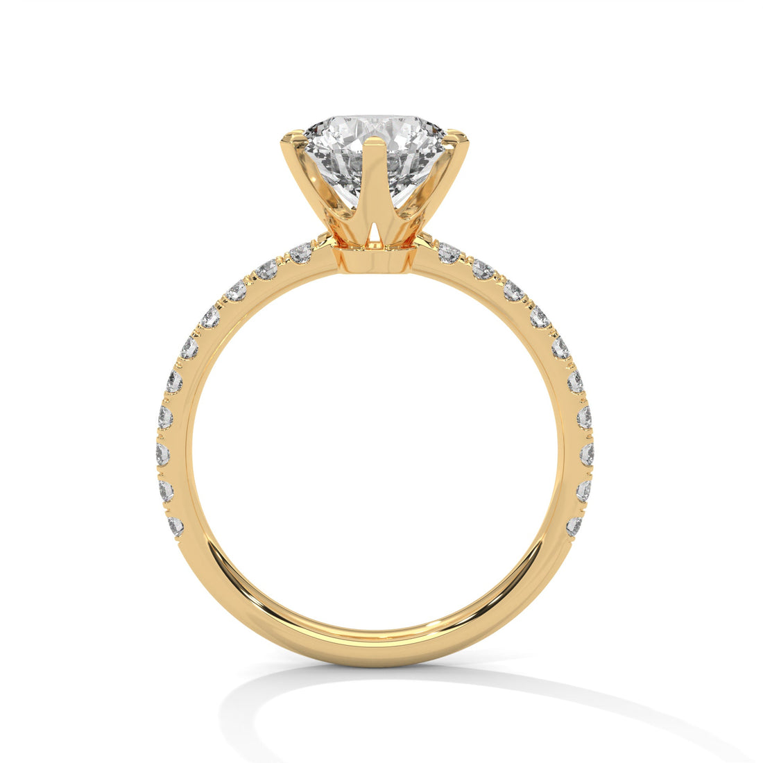 1.5 CT Round-Cut Lab Grown Diamond 6-Prong Pave Ring | 1.74 CTW