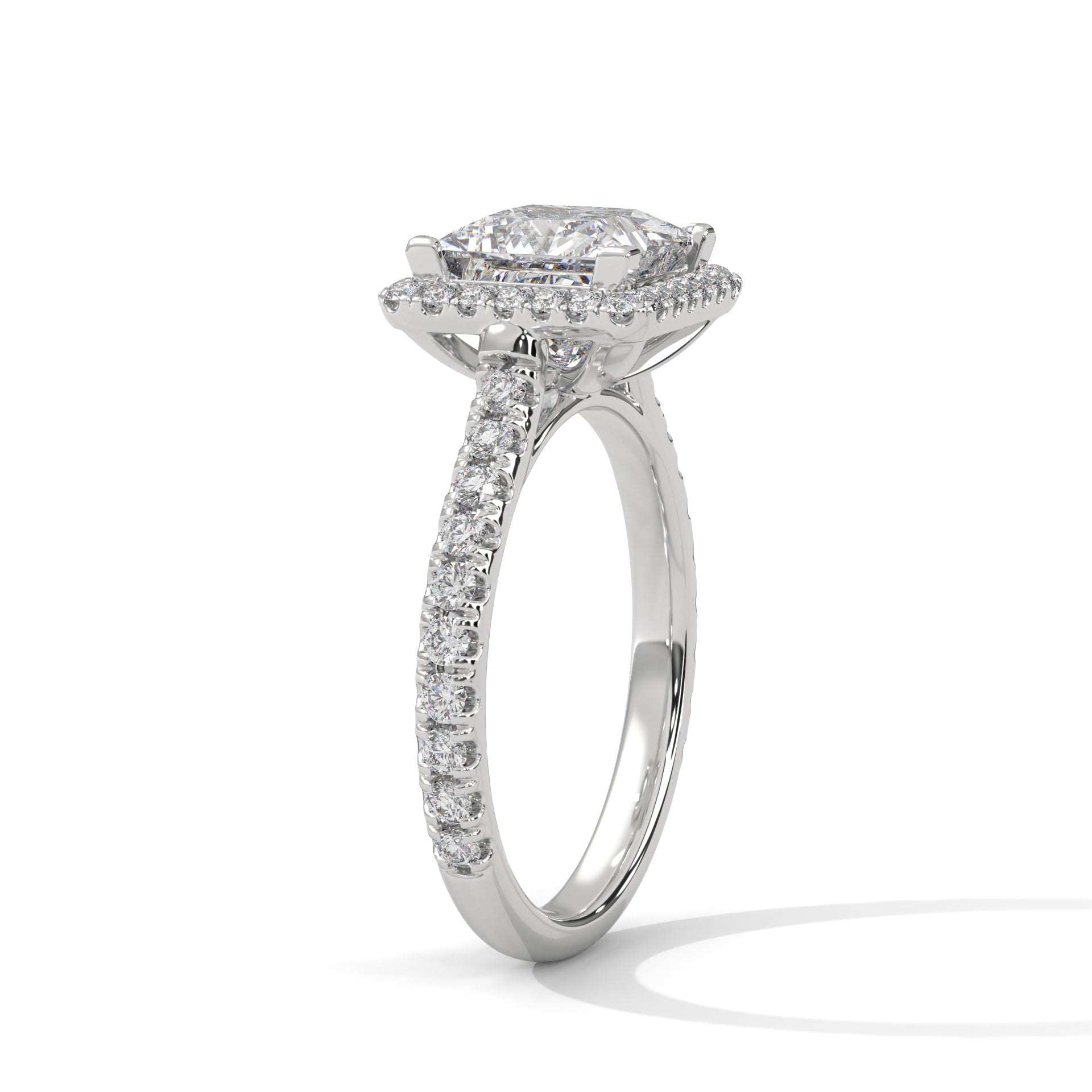 Halo Princess-Cut 1.5 CTW Lab Grown Diamond Ring | 2.07 CTW