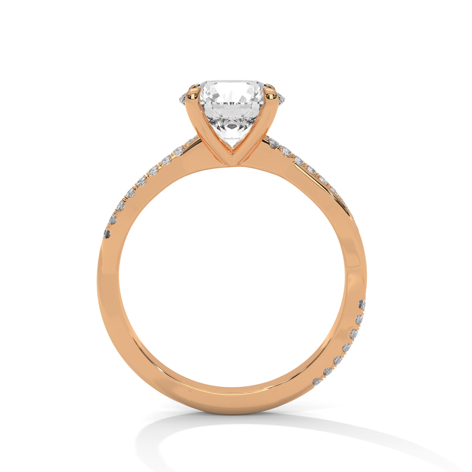 Radiant Embrace 1.5 CT Round-Cut Lab Grown Diamond Pave Ring | 1.66 CTW