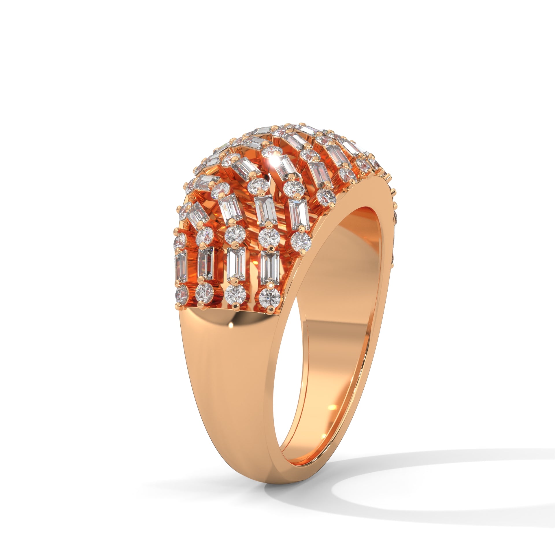 Radiance 0.76 CTW Baguette & Round Lab-Grown Diamond Ring