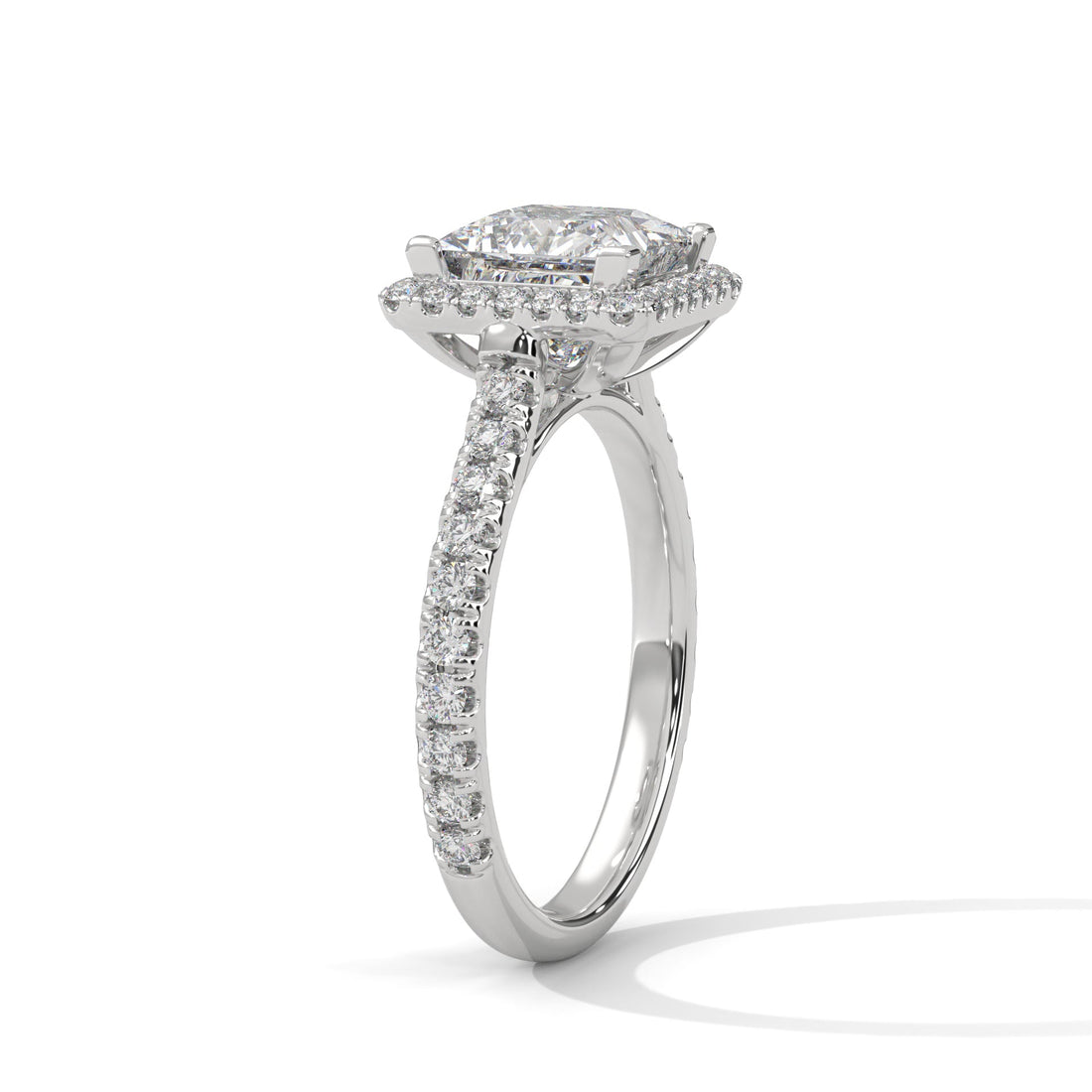 Princess-Cut 3 CTW Halo Lab Grown Diamond Ring | 3.57 CTW