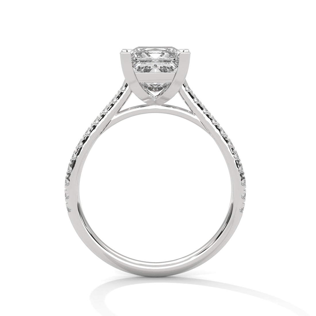 Vespera Glow 1.5 CT Princess-Cut Lab Grown Diamond Pave Ring | 1.72 CTW