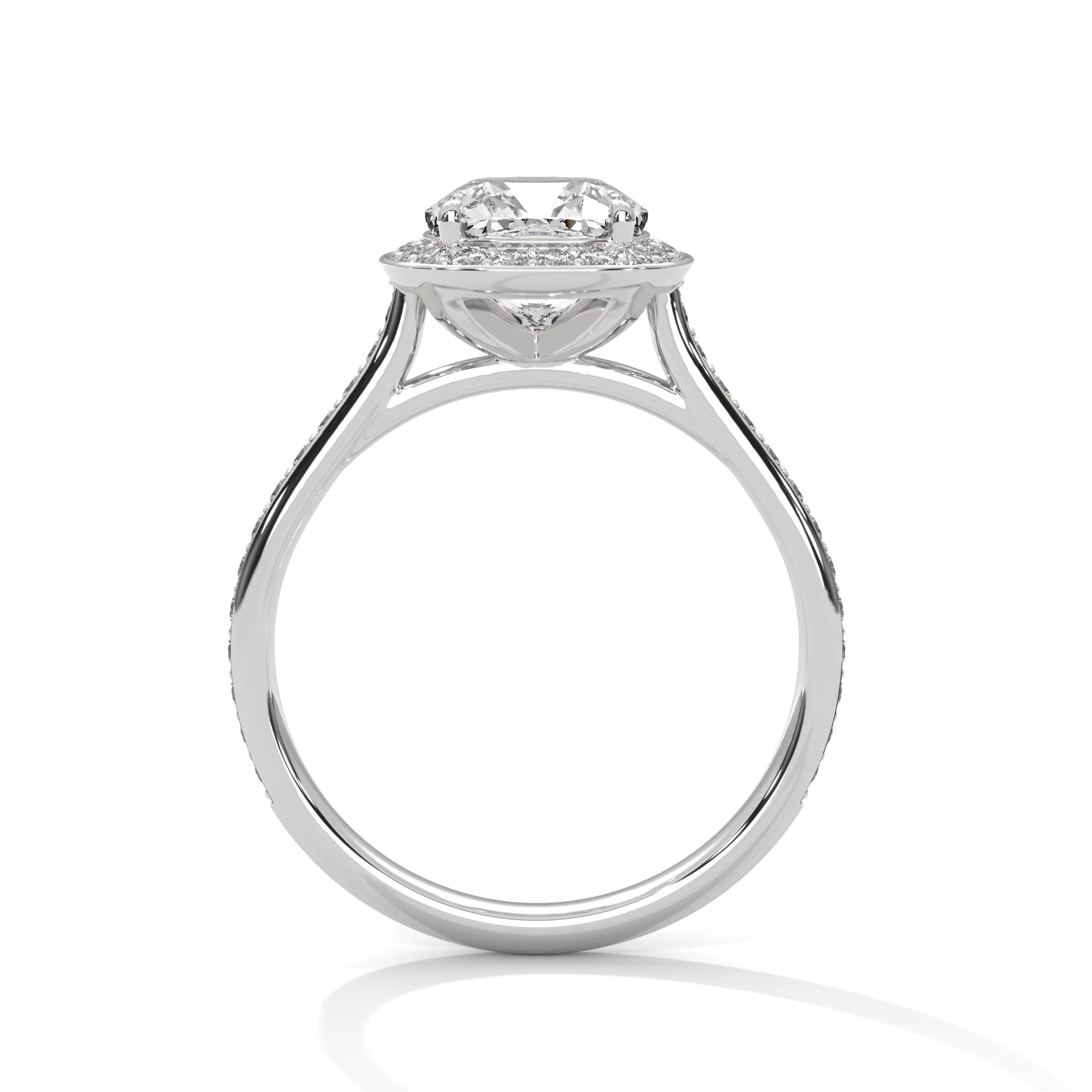 Regal Aura 1.5 CT Cushion-Cut Lab Grown Diamond Halo Ring | 1.92 CTW