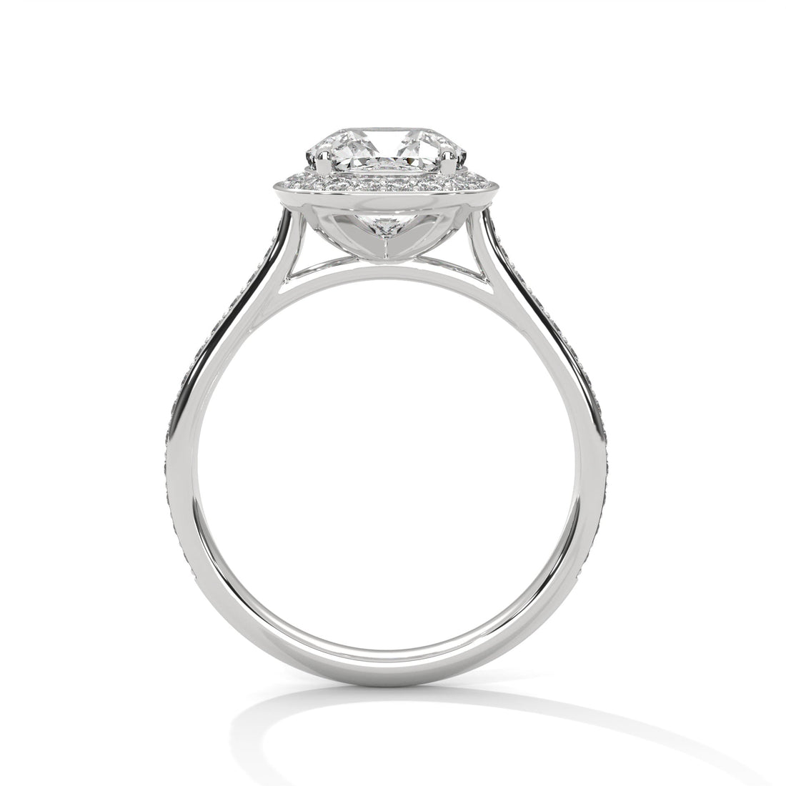 Regal Aura 1.5 CT Cushion-Cut Lab Grown Diamond Halo Ring | 1.92 CTW