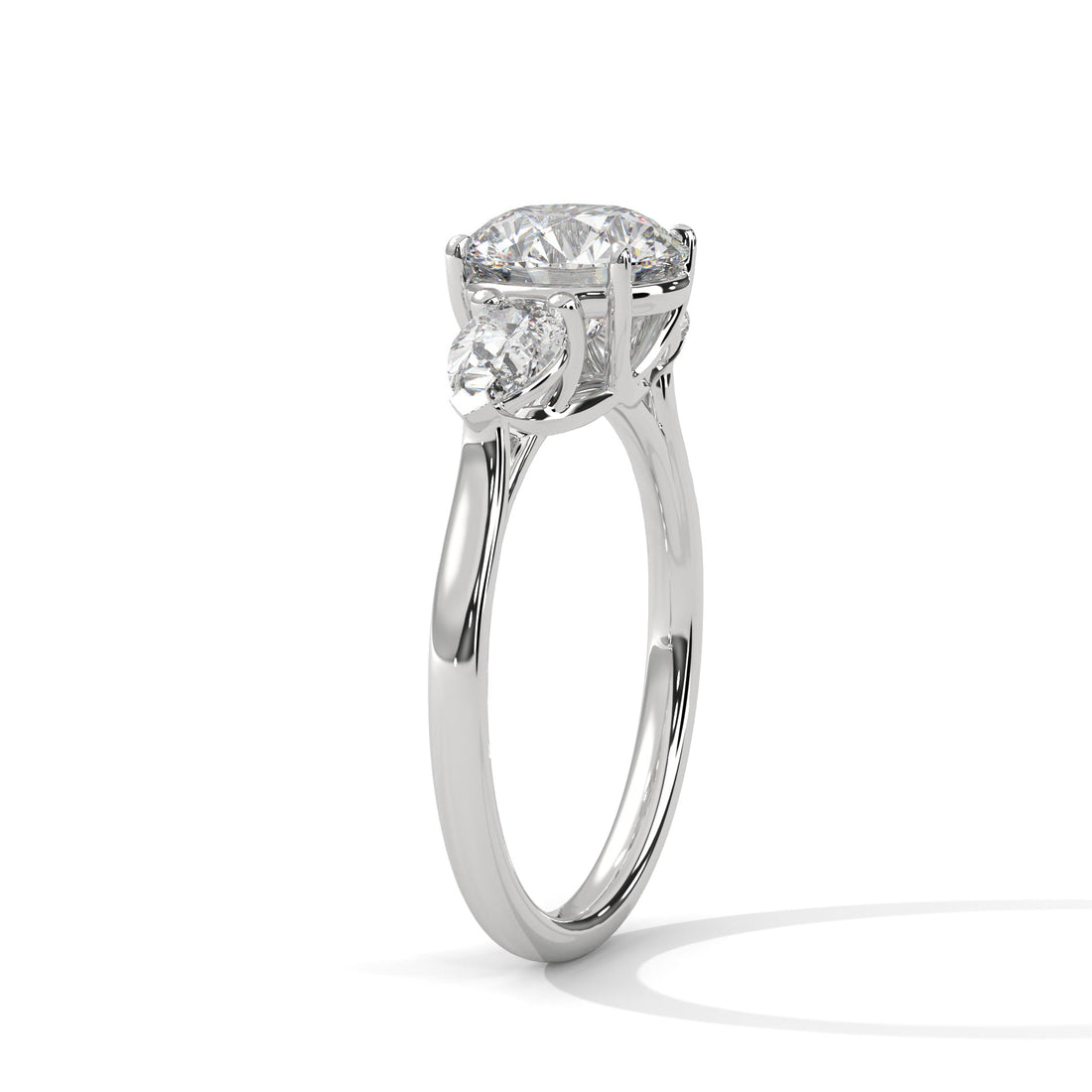 Trinity Pear 3 CTW Round-Cut Diamond Engagement Ring | E-VS1
