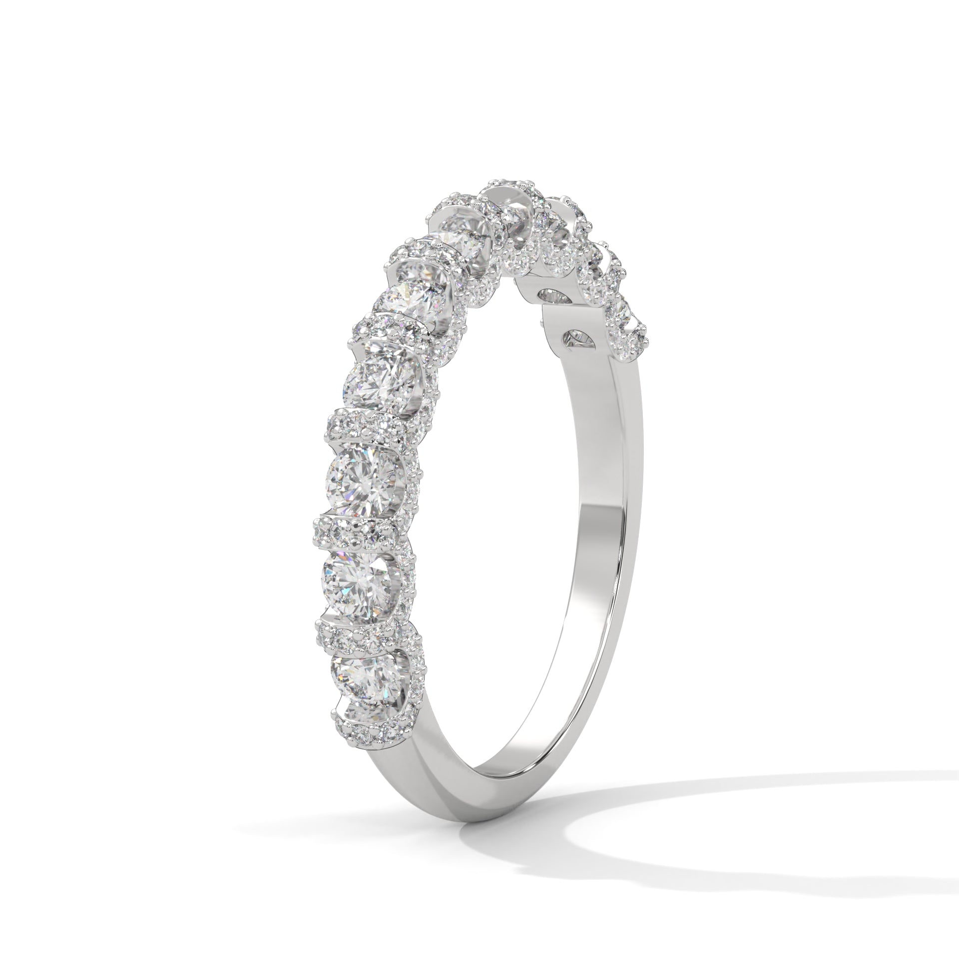 14K & 18K Gold Round Diamond Full-Eternity Band Ring | 1.27 CTW