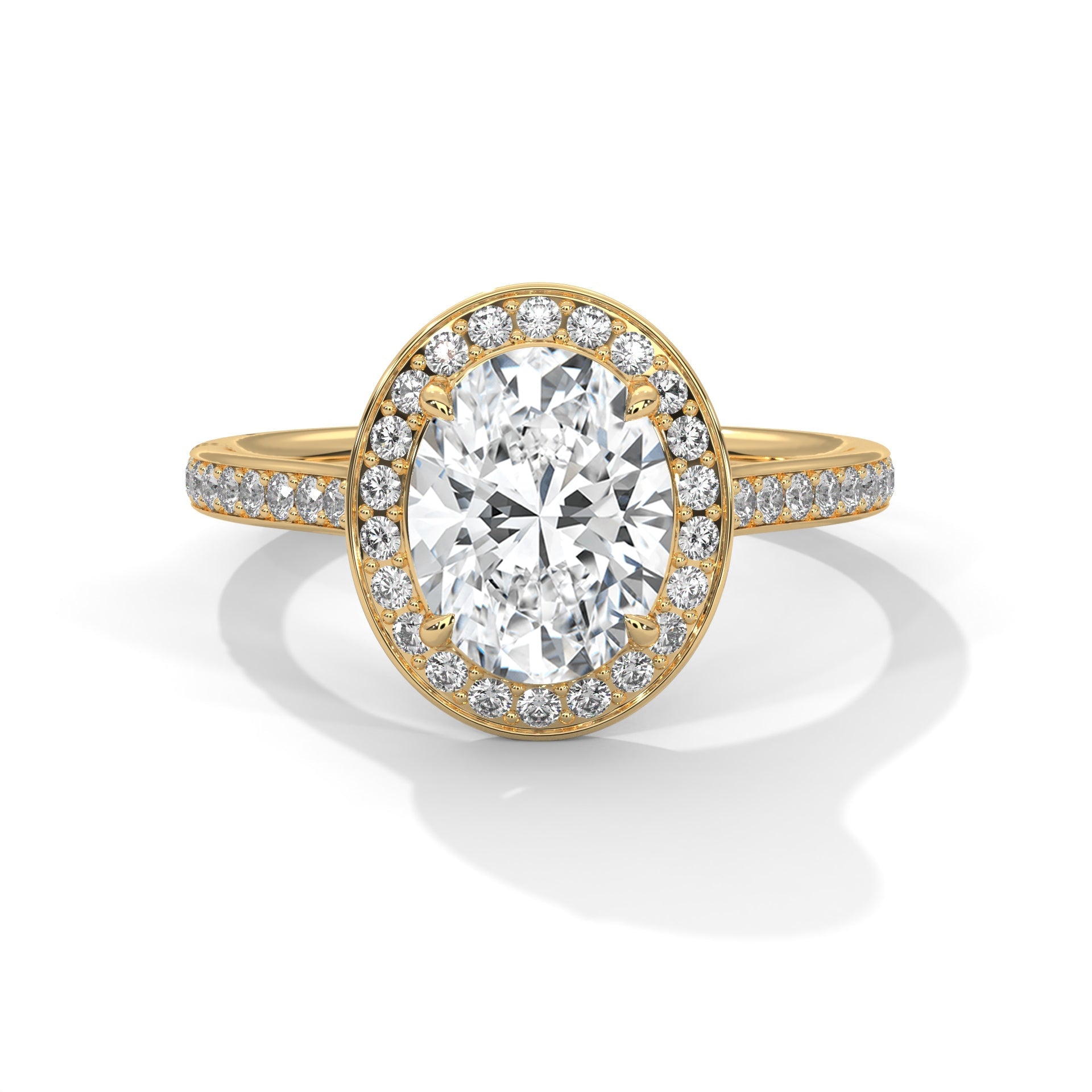 Elysian Oval Halo 2.42 CTW Diamond Engagement Ring | 14K & 18K Gold