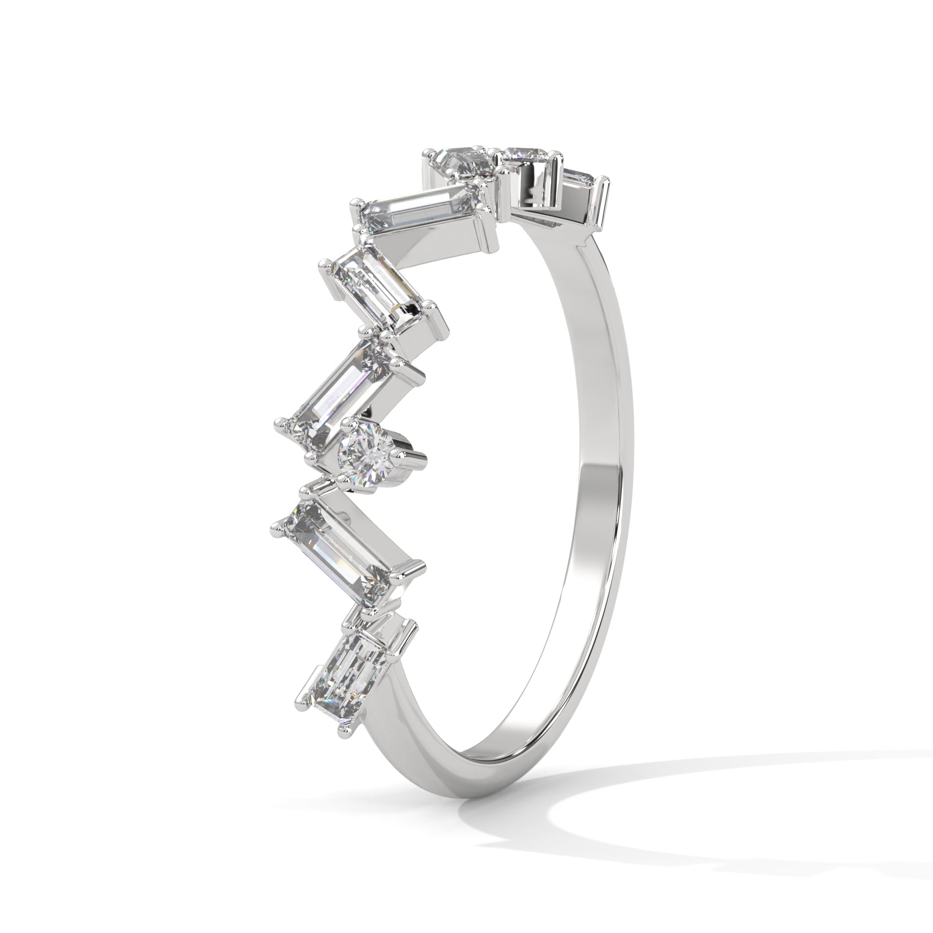 Geometric Grace: Mixed Diamond Geometric Gold Band | 1.04 CTW