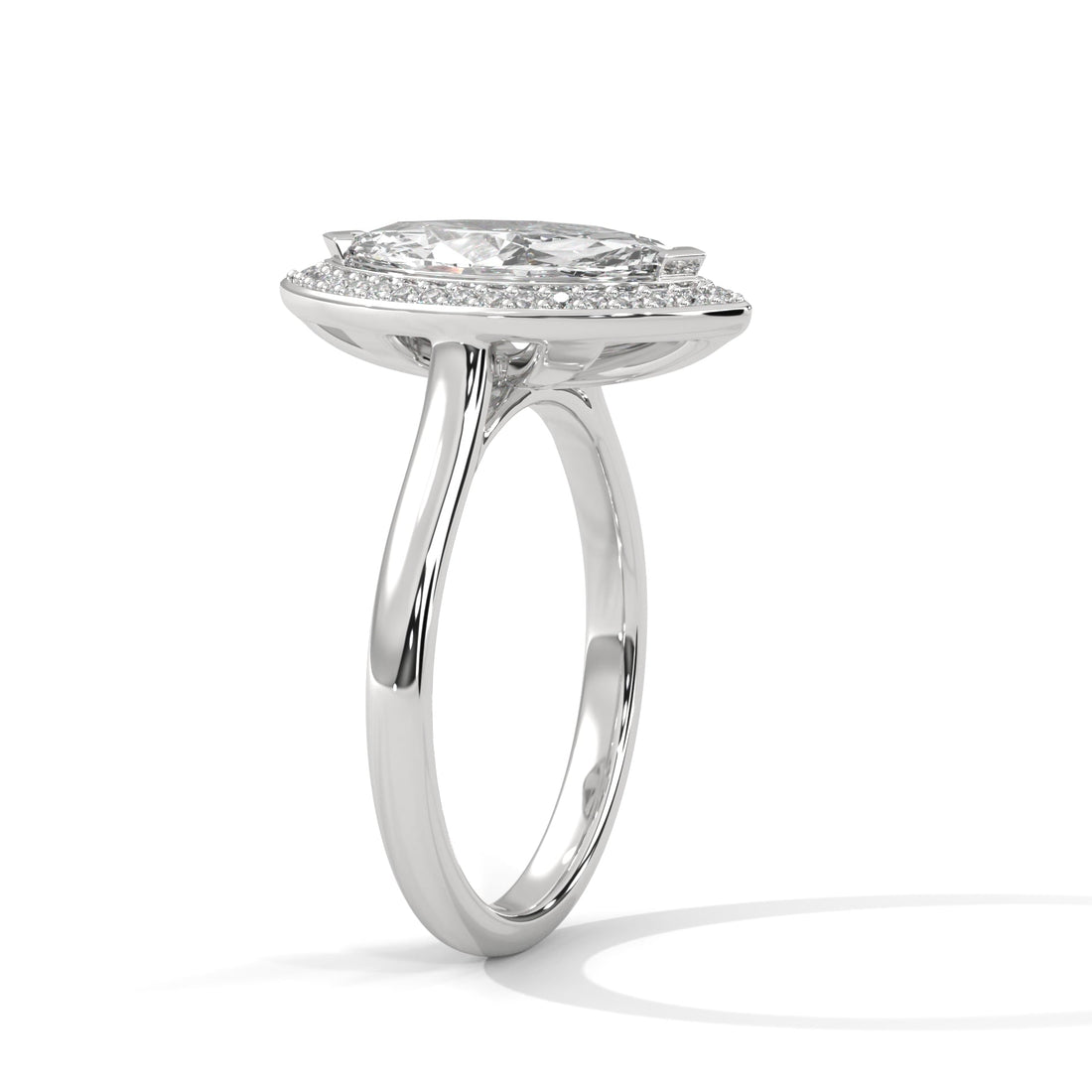 Marquise Halo Diamond Engagement Ring 2ct Lab-Grown Diamond (F VS1)