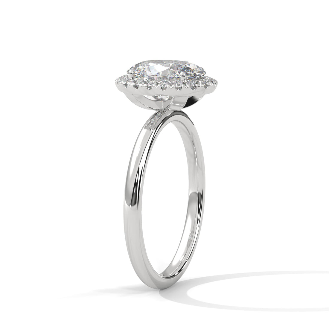 Regal Glow 2.16 CTW Oval Cut Diamond Halo Engagement Ring | E-VS
