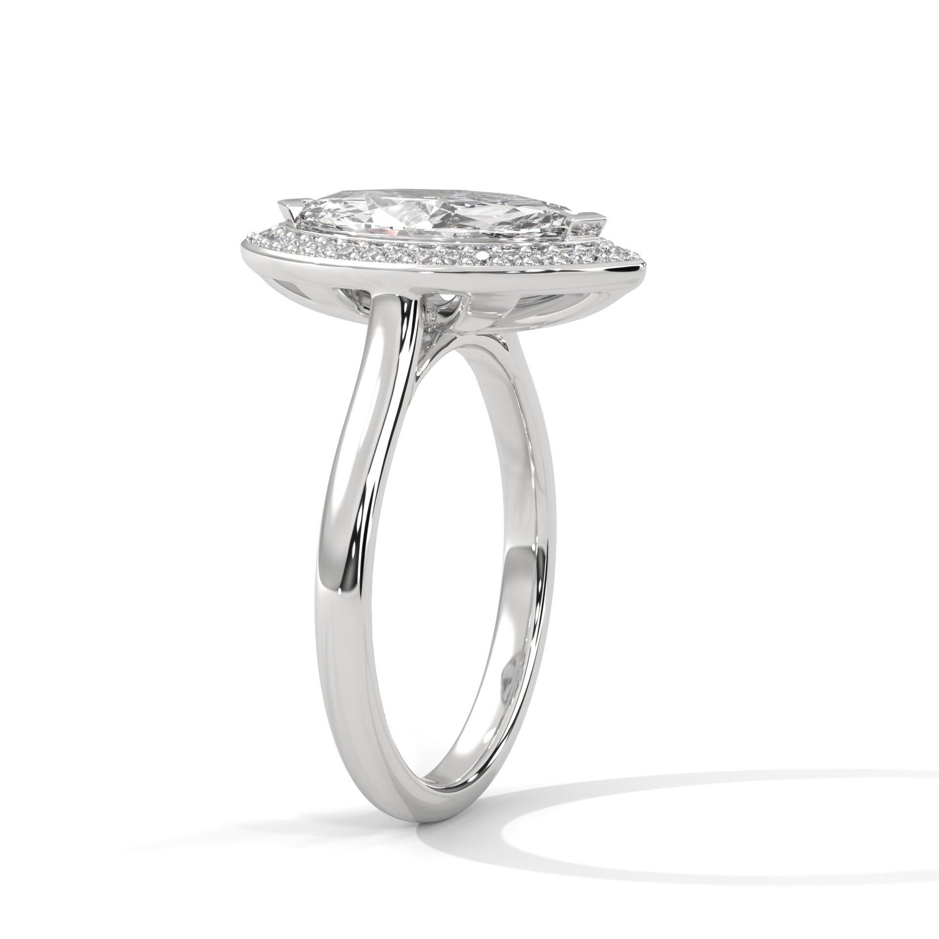 Double Halo 1.5 CTW Marquise-Cut Lab Grown Diamond Ring | 1.66 CTW