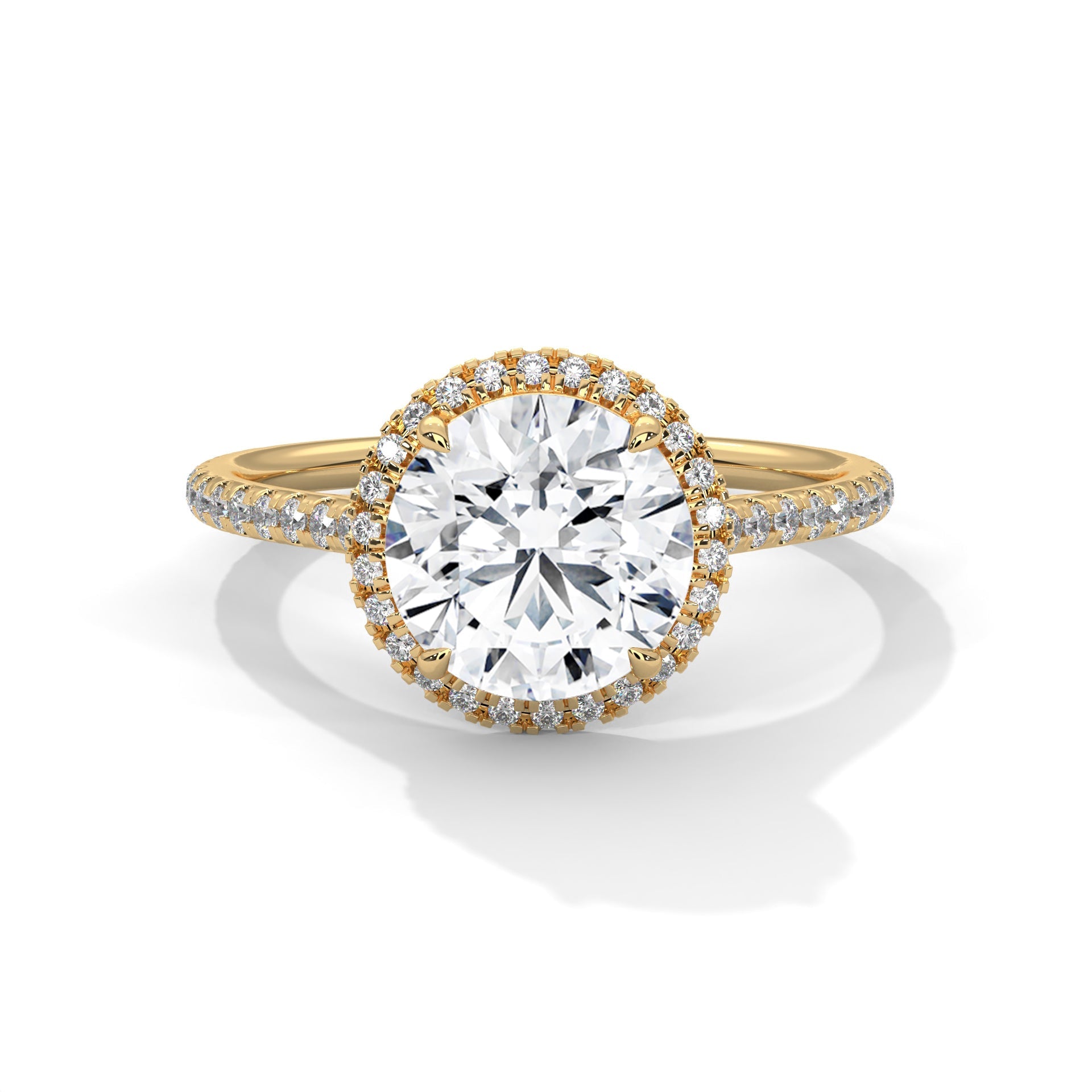 Luminous Halo 2.34 CTW Round-Cut Diamond Engagement Ring | E VVS1