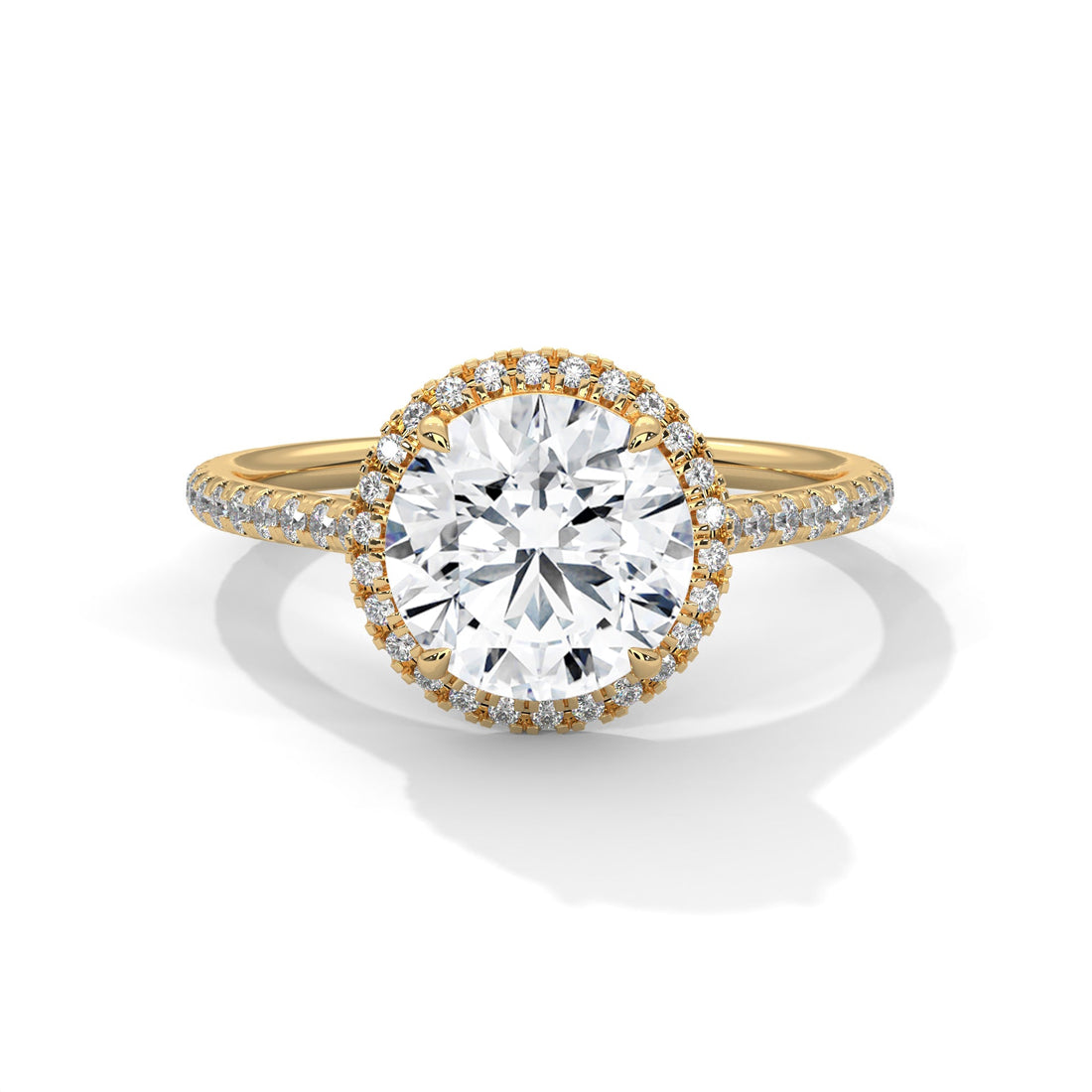 Luminous Halo 2.34 CTW Round-Cut Diamond Engagement Ring | E VVS1