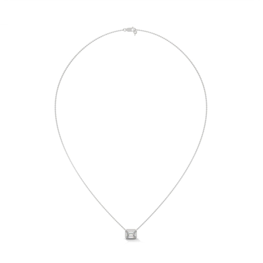 Emerald-Cut Diamond Pendant Necklace 0.75ct | 14K Gold | 16-18inch Chain