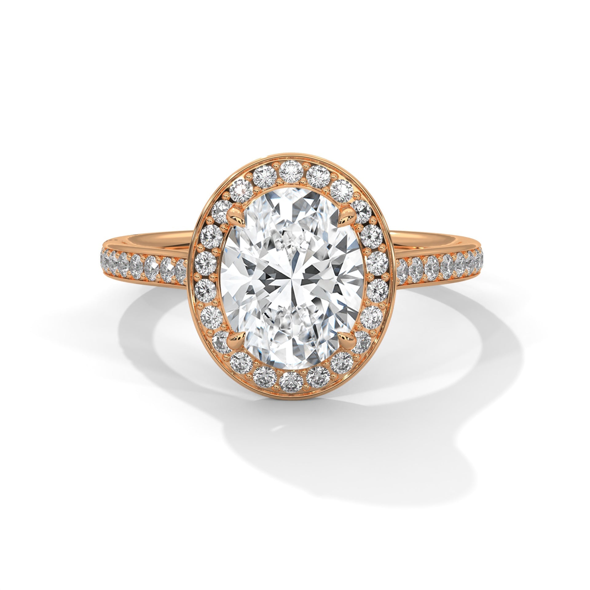 Elysian Oval Halo 2.42 CTW Diamond Engagement Ring | 14K & 18K Gold