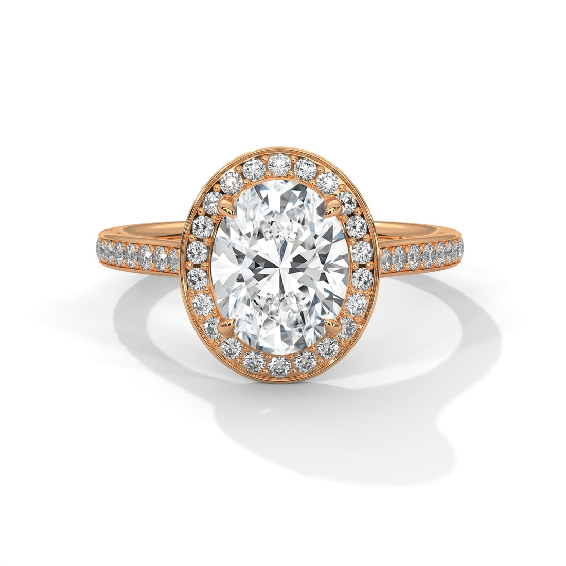 Elysian Oval Halo 2.42 CTW Diamond Engagement Ring | 14K & 18K Gold