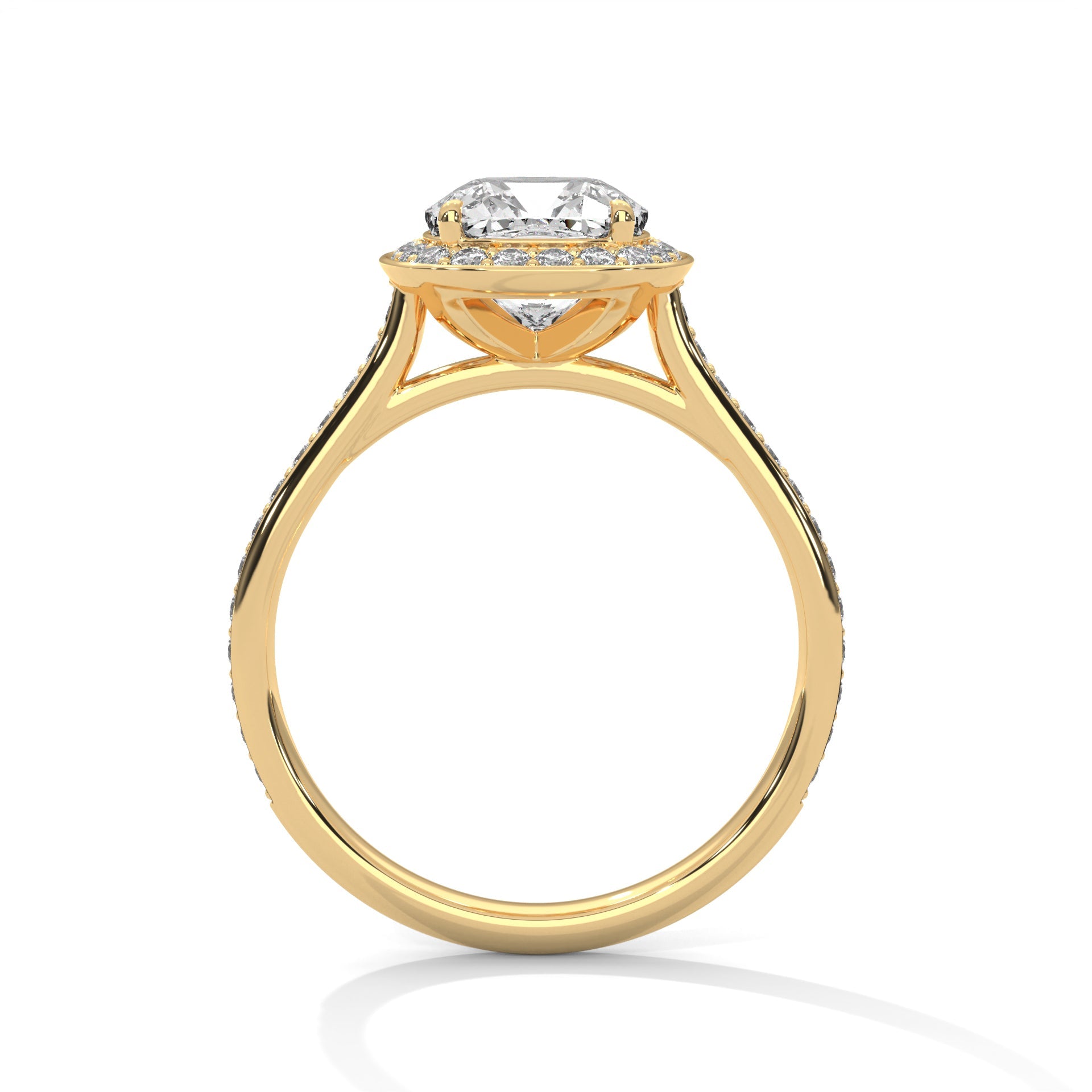 Regal Aura 1.5 CT Cushion-Cut Lab Grown Diamond Halo Ring | 1.92 CTW