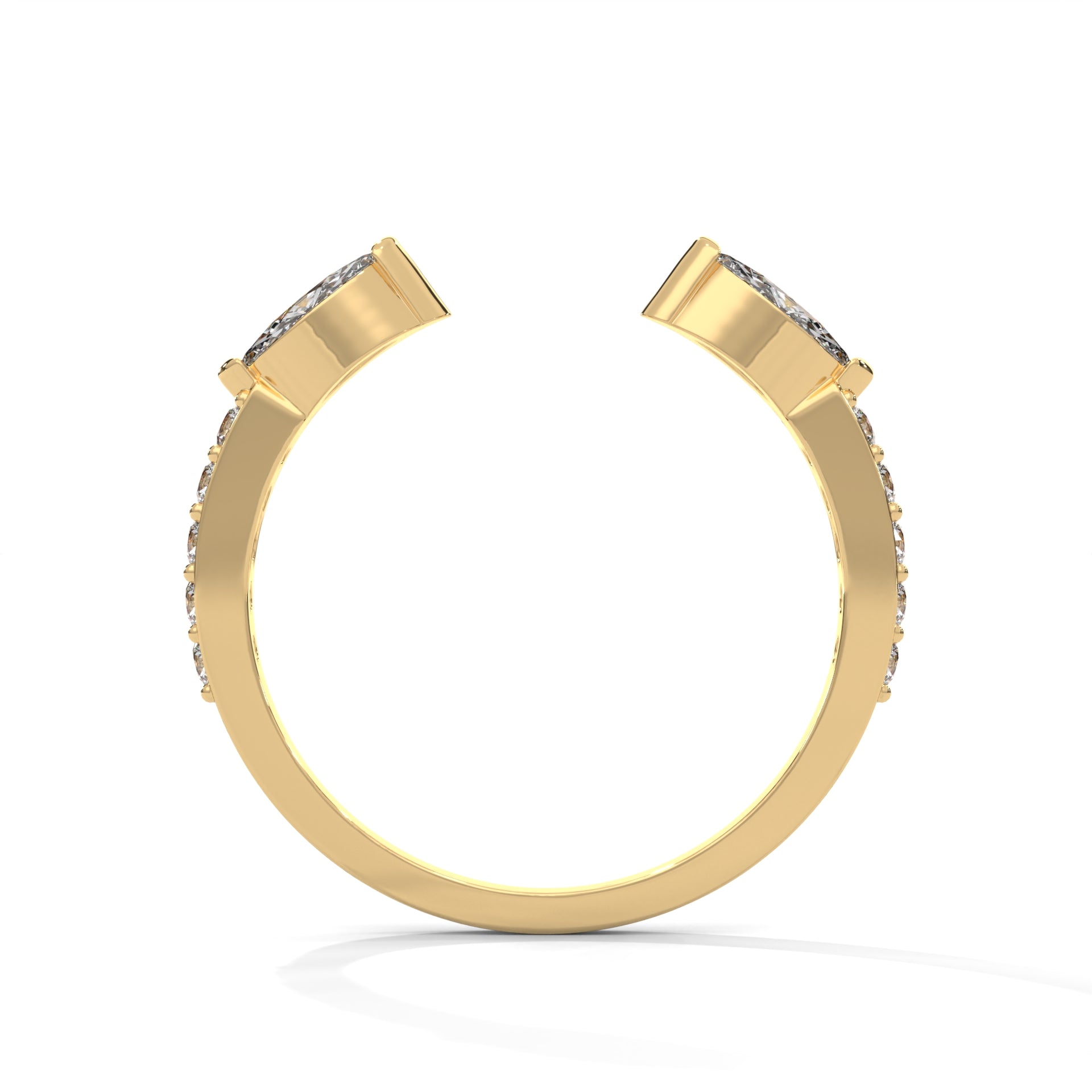 Modern Marquise Lab-Grown Diamond Gold Open Wedding Band | 0.54 CTW