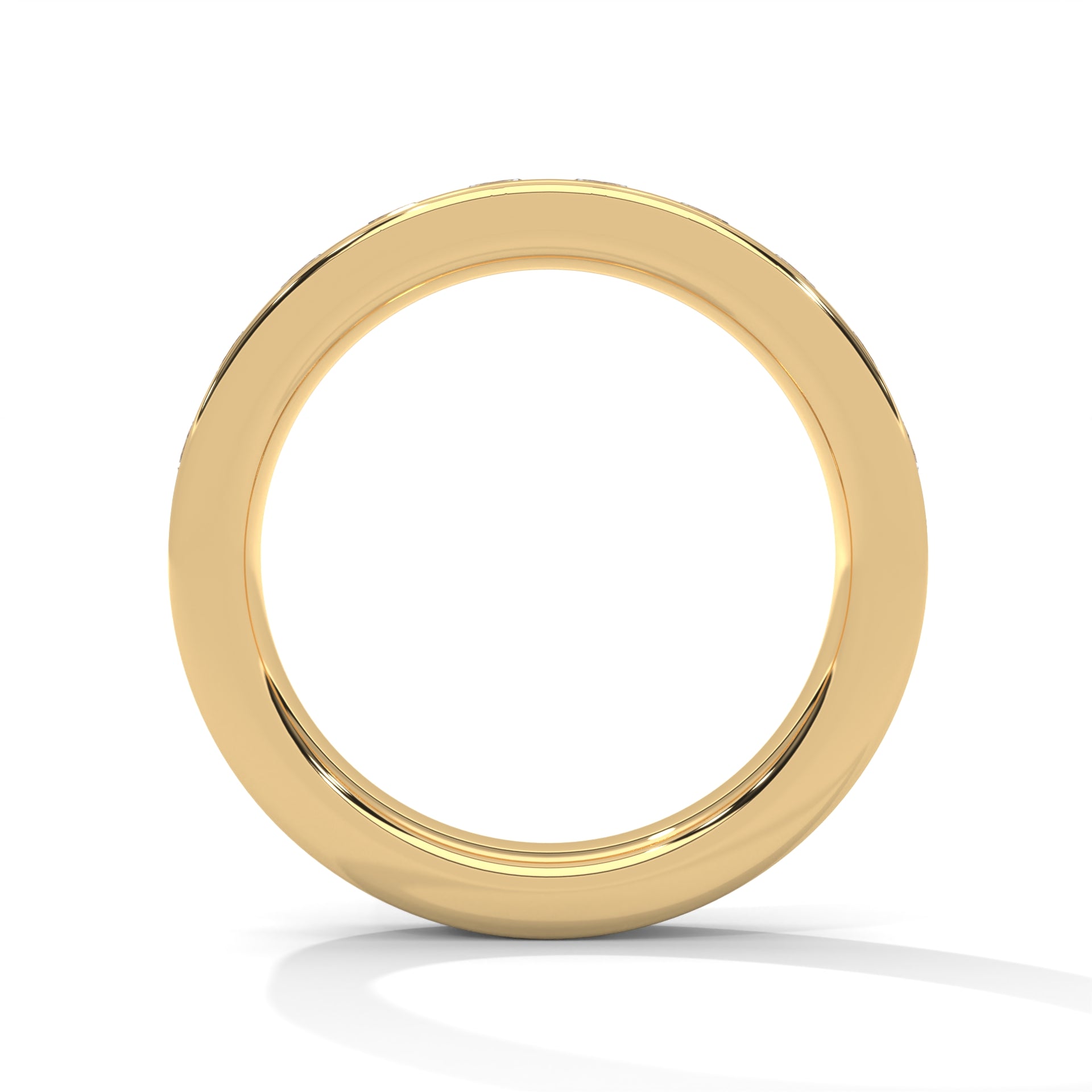 Radiant Harmony: Gold Round Diamond Channel Set Band Ring| 1.08 CTW