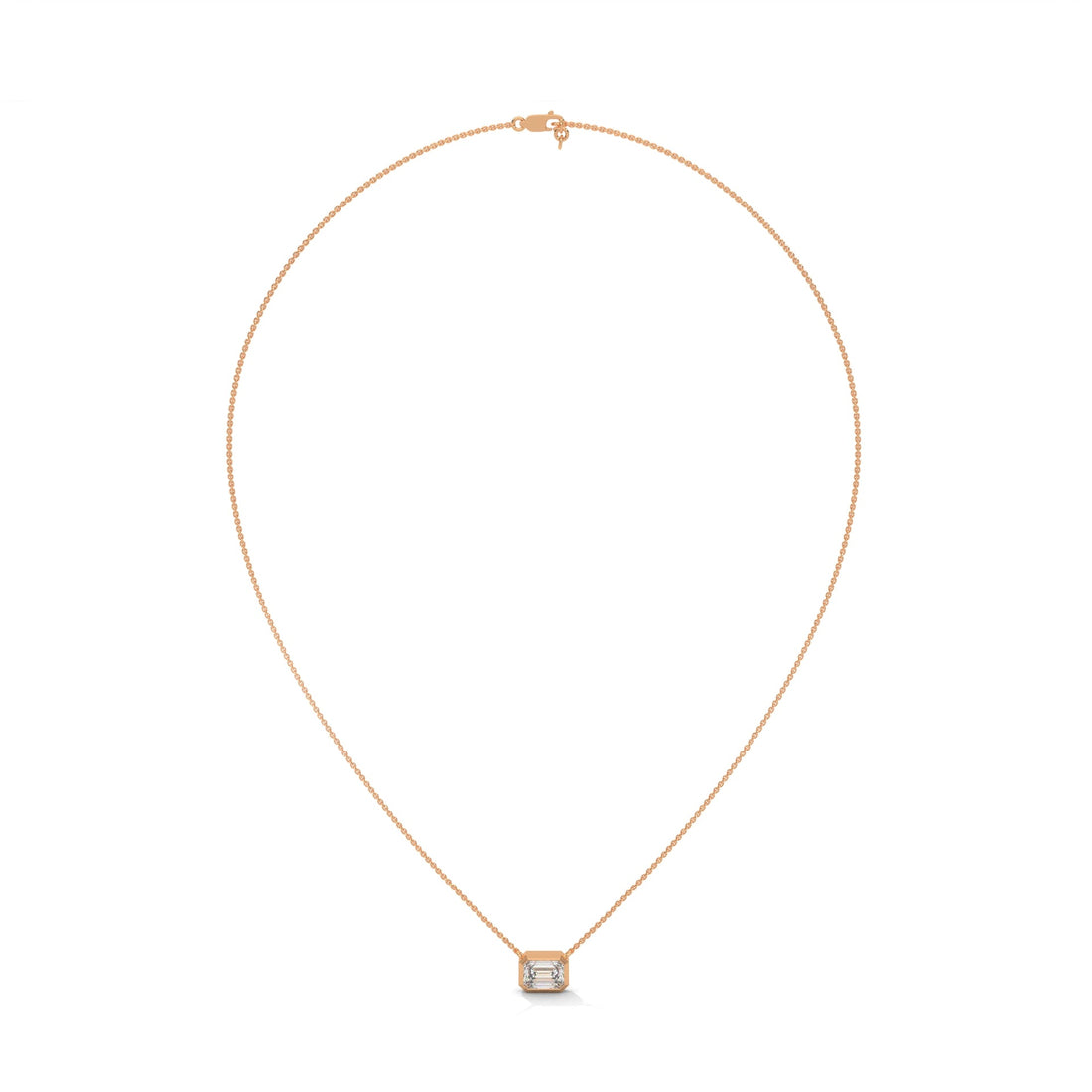 Emerald-Cut Diamond Pendant Necklace 0.75ct | 14K Gold | 16-18inch Chain