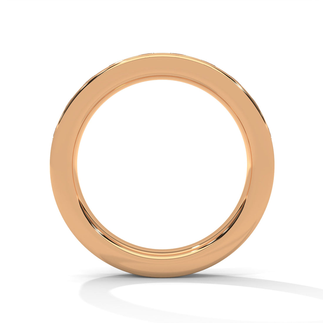 Radiant Harmony: Gold Round Diamond Channel Set Band Ring| 1.08 CTW