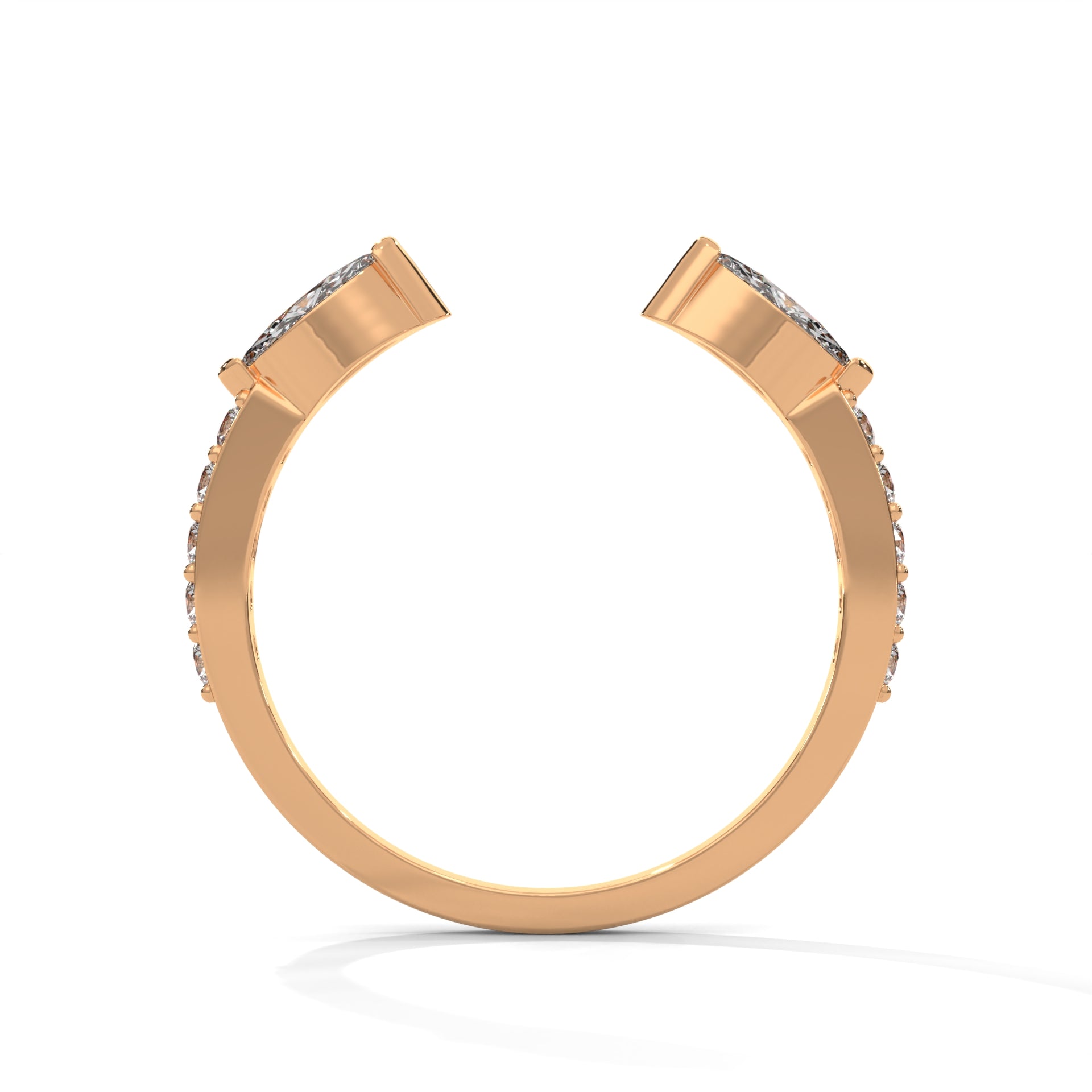 Modern Marquise Lab-Grown Diamond Gold Open Wedding Band | 0.54 CTW