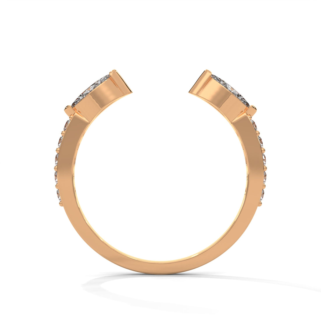 Modern Marquise Lab-Grown Diamond Gold Open Wedding Band | 0.54 CTW