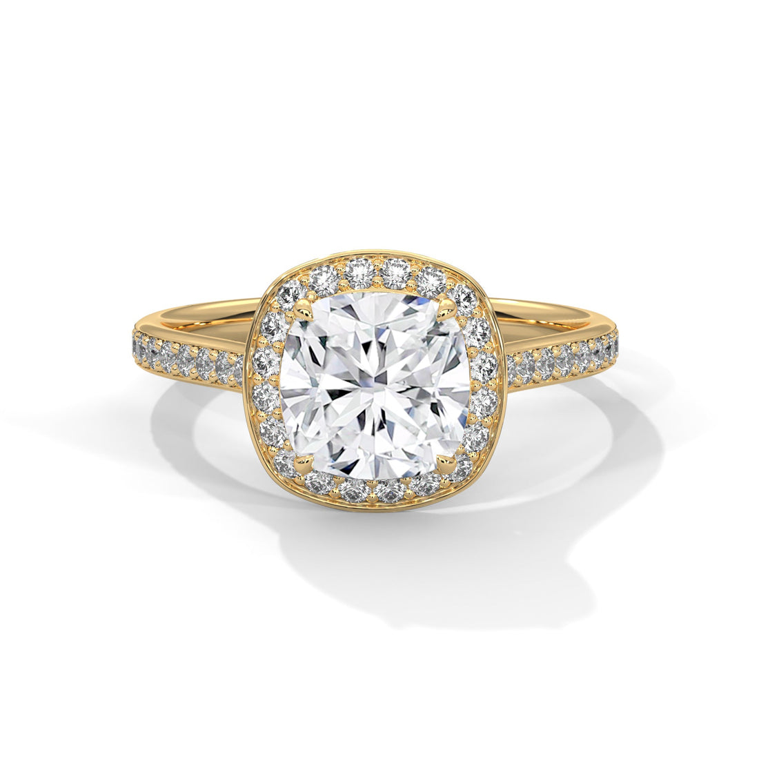 Grandeur Halo 3 CT Cushion-Cut Lab Grown Diamond Ring | 3.42 CTW