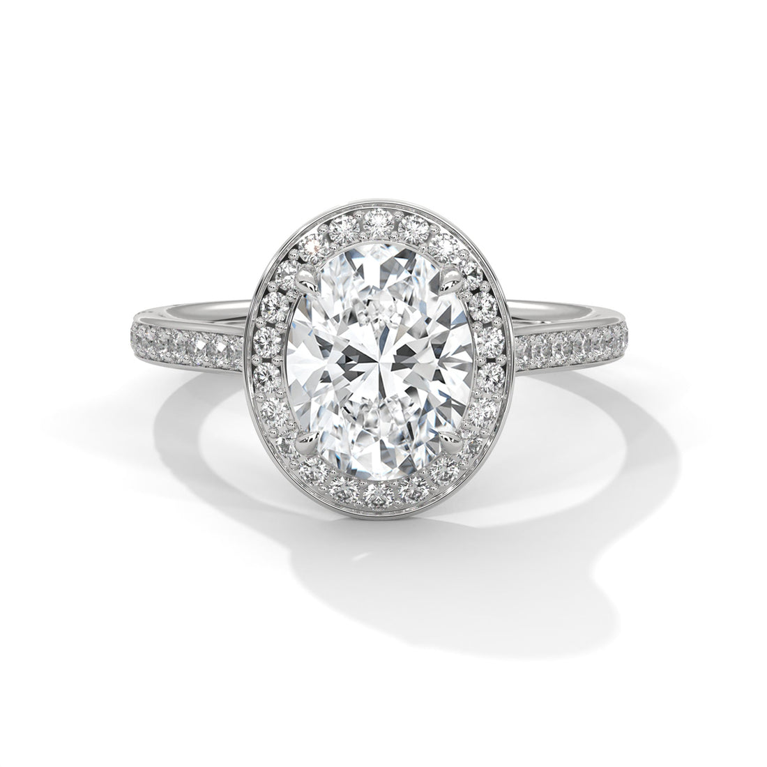 Elysian Oval Halo 2.42 CTW Diamond Engagement Ring | 14K & 18K Gold