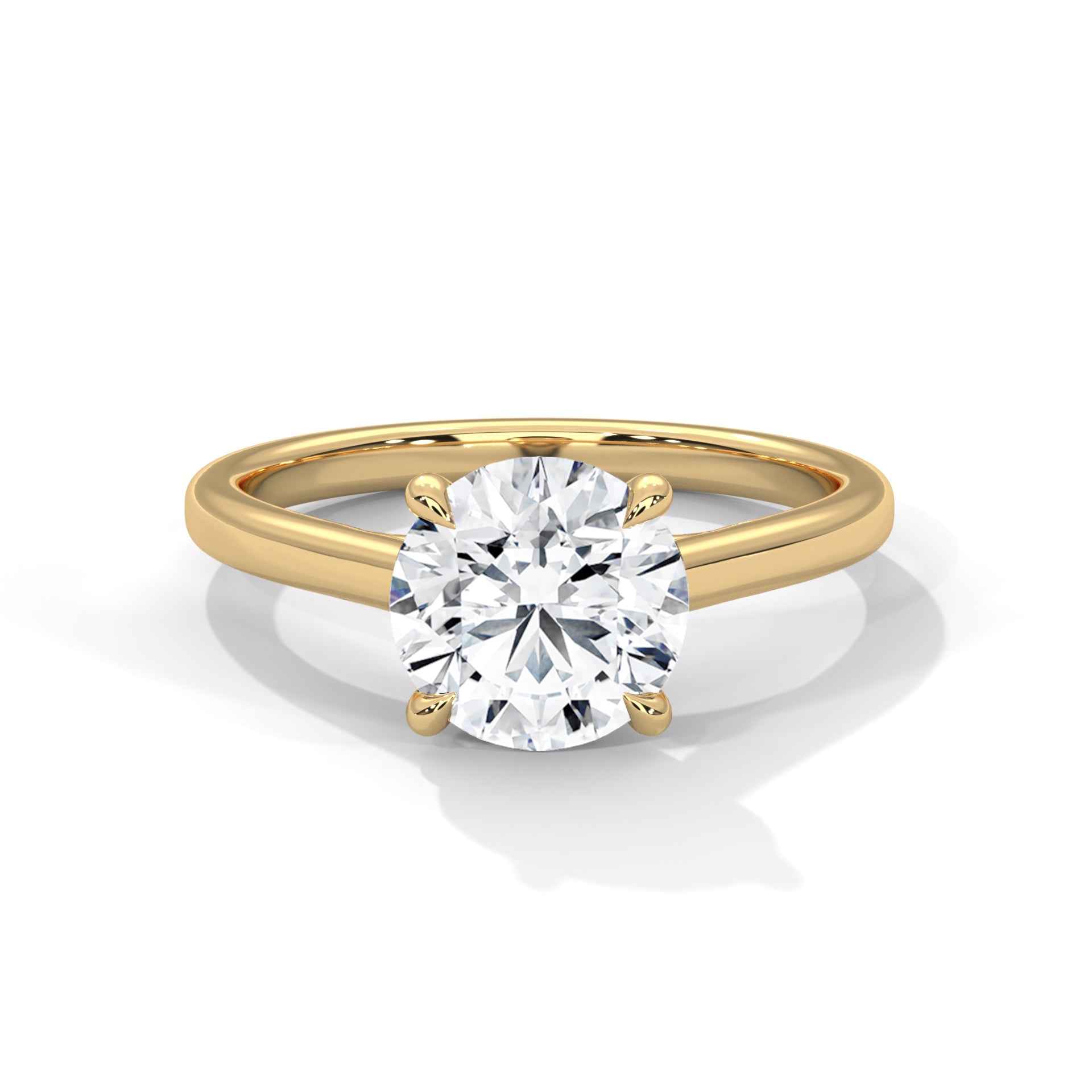 Round Brilliant-Cut Split Shank Engagement Ring |2Ct |F VS