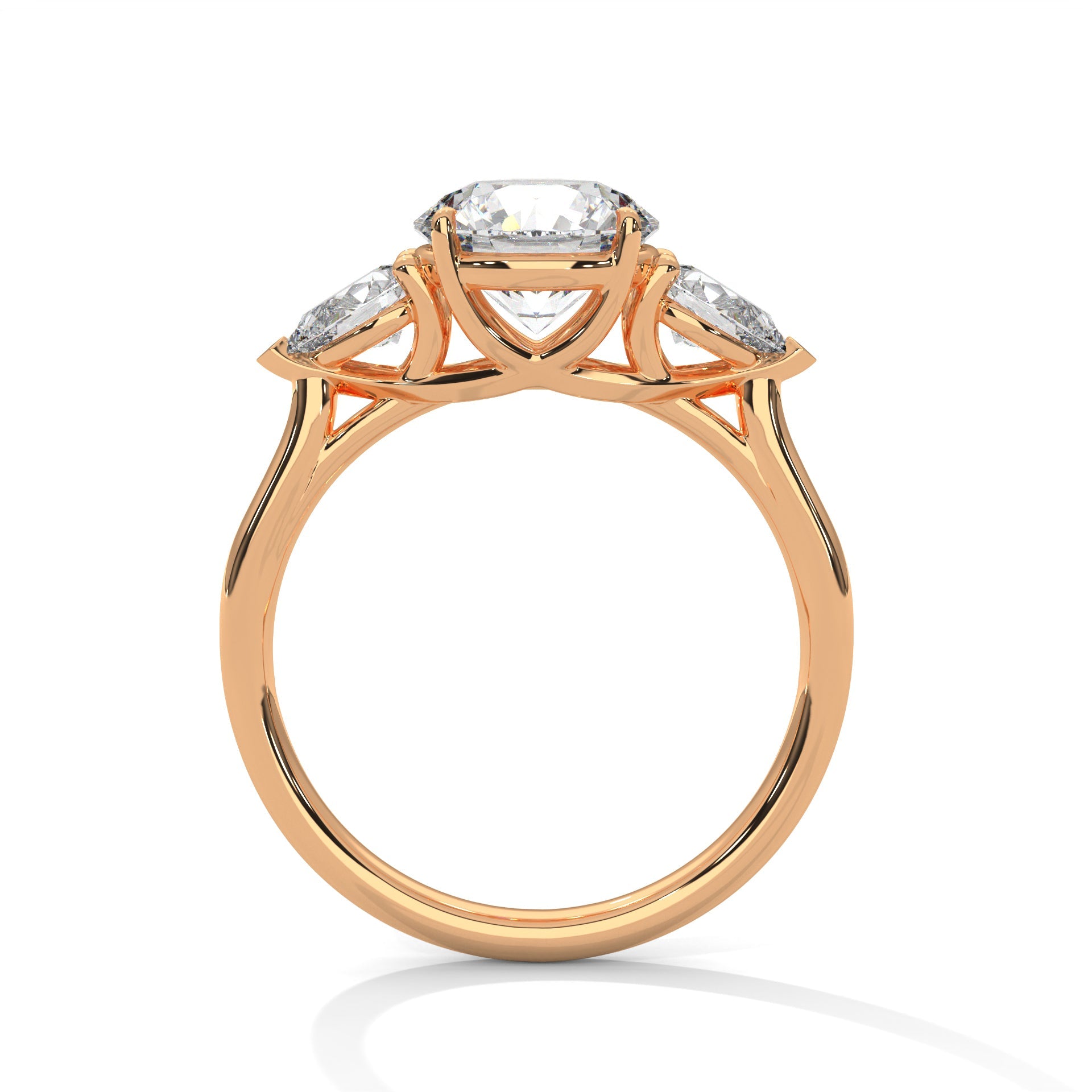 Trinity Pear 3 CTW Round-Cut Diamond Engagement Ring | E-VS1