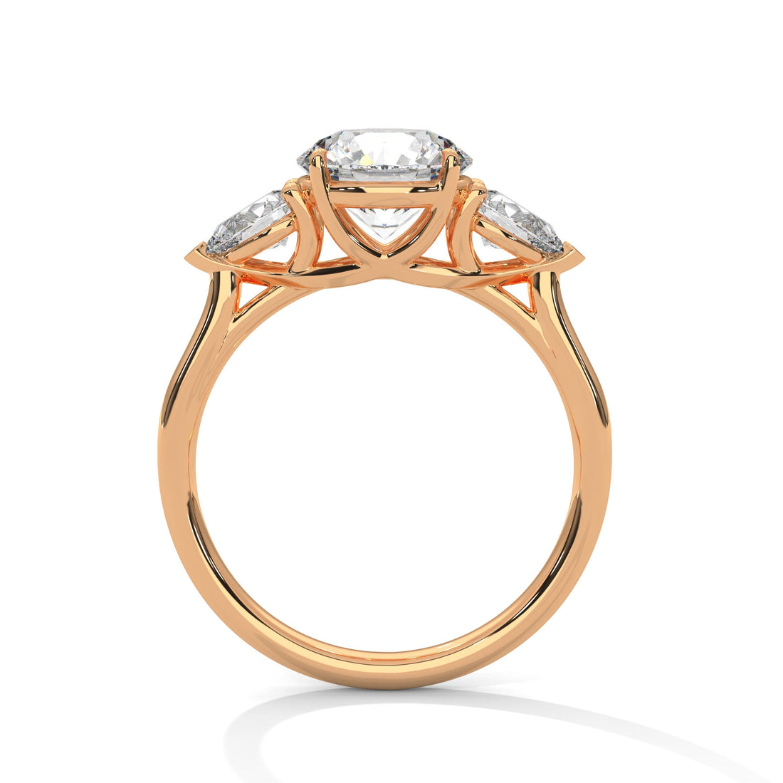 Trinity Pear 3 CTW Round-Cut Diamond Engagement Ring | E-VS1