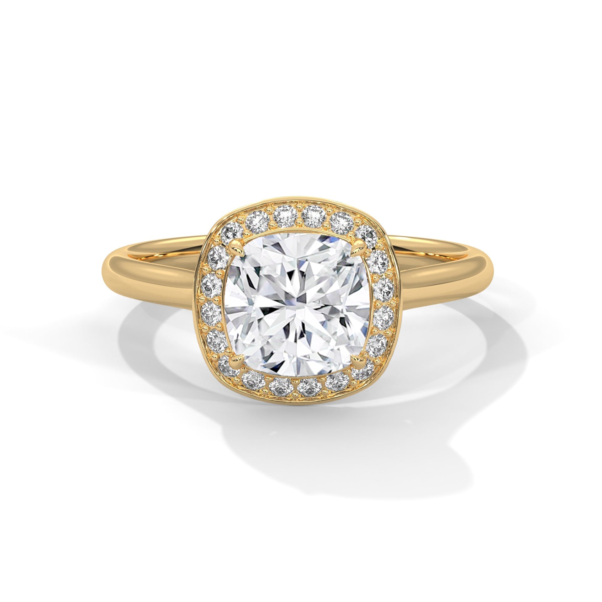 Halo Serenity 2.0ct Cushion Lab Diamond Engagement Ring | 2.16 CTW