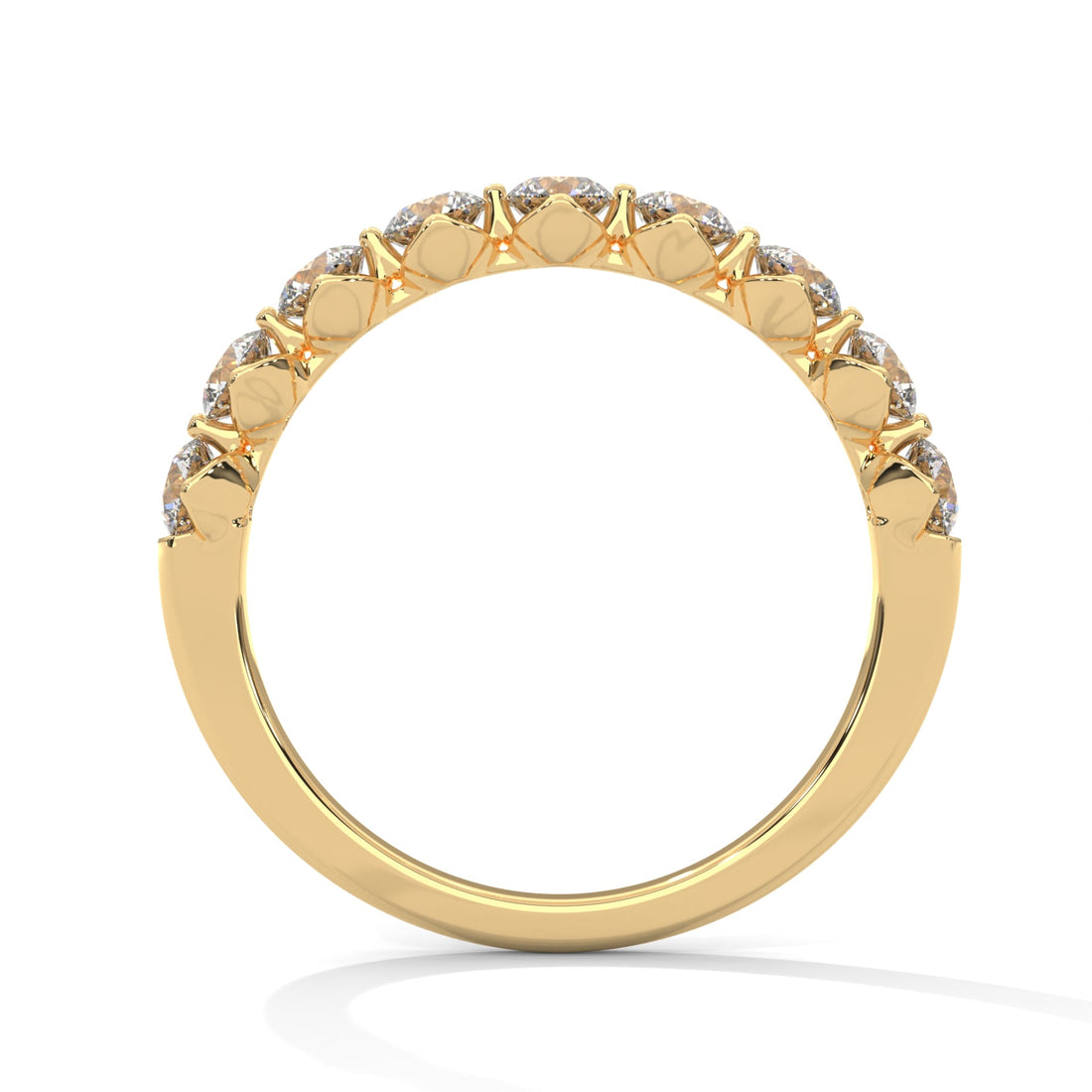 Eternal Sparkle: Gold Round Diamond Half-Eternity Band | 0.97 CTW