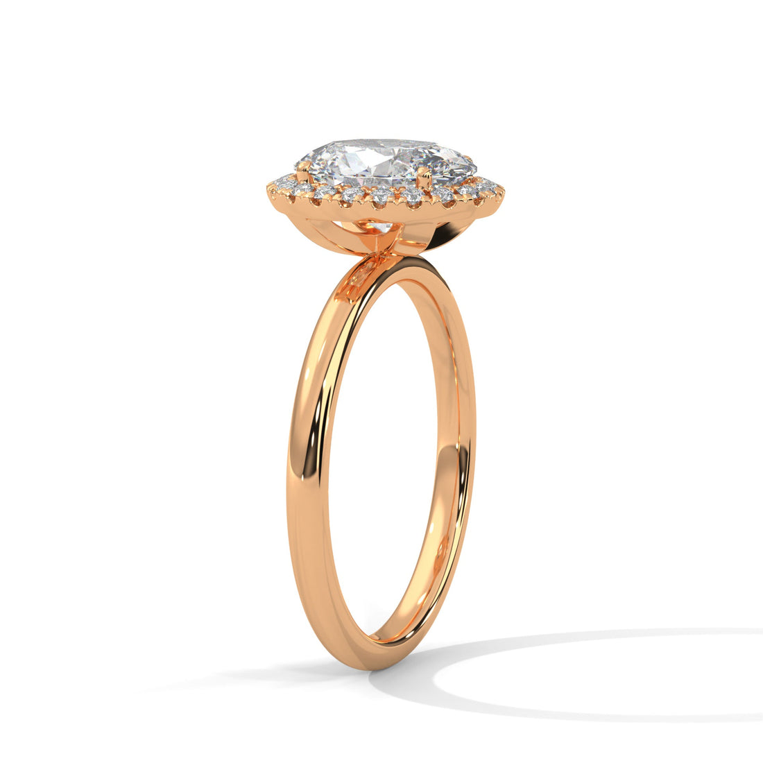 Regal Glow 2.16 CTW Oval Cut Diamond Halo Engagement Ring | E-VS