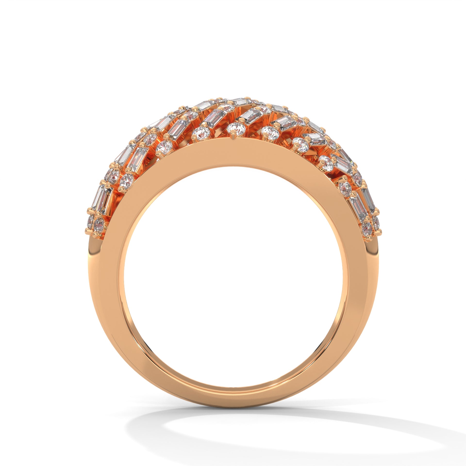 Radiance 0.76 CTW Baguette & Round Lab-Grown Diamond Ring