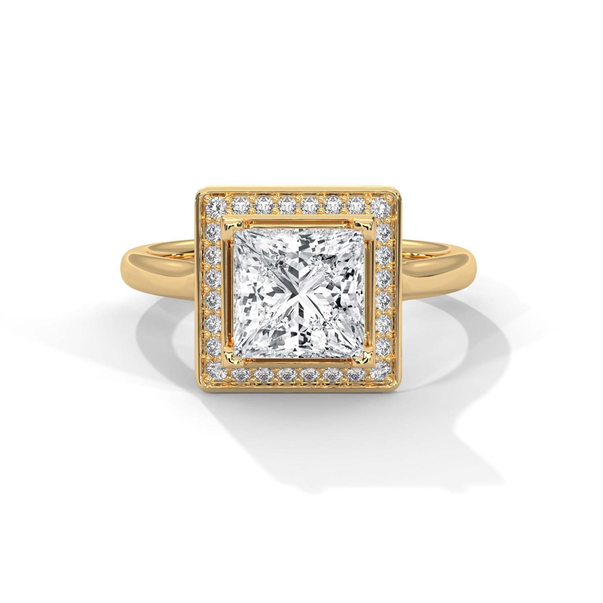 Majestic 2.18 CTW Princess Cut Diamond Halo Ring | E VS1