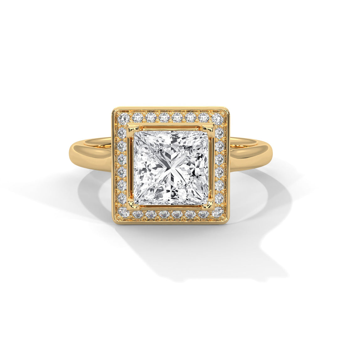 Majestic 2.18 CTW Princess Cut Diamond Halo Ring | E VS1