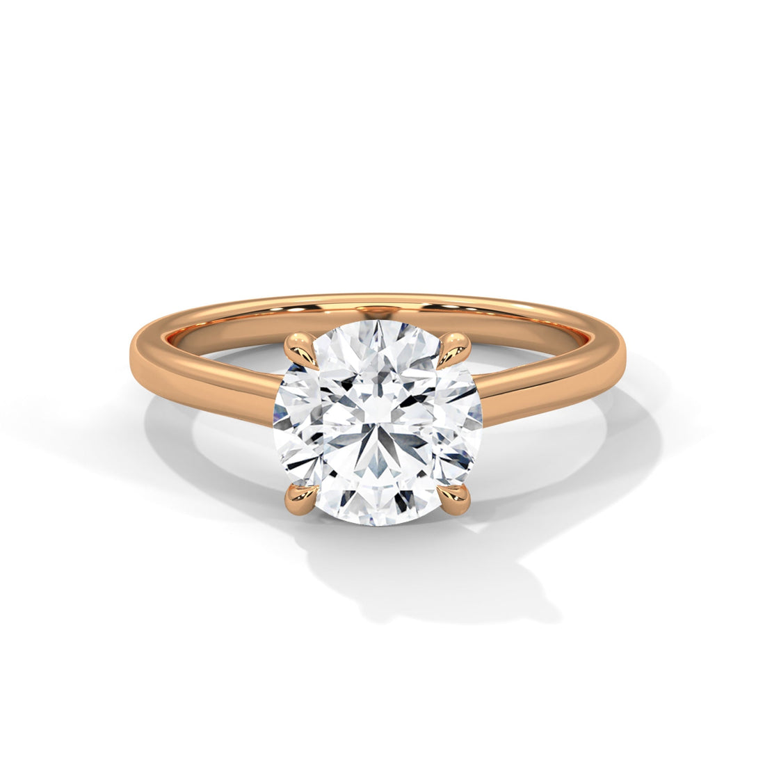 Round Brilliant-Cut Split Shank Engagement Ring |2Ct |F VS