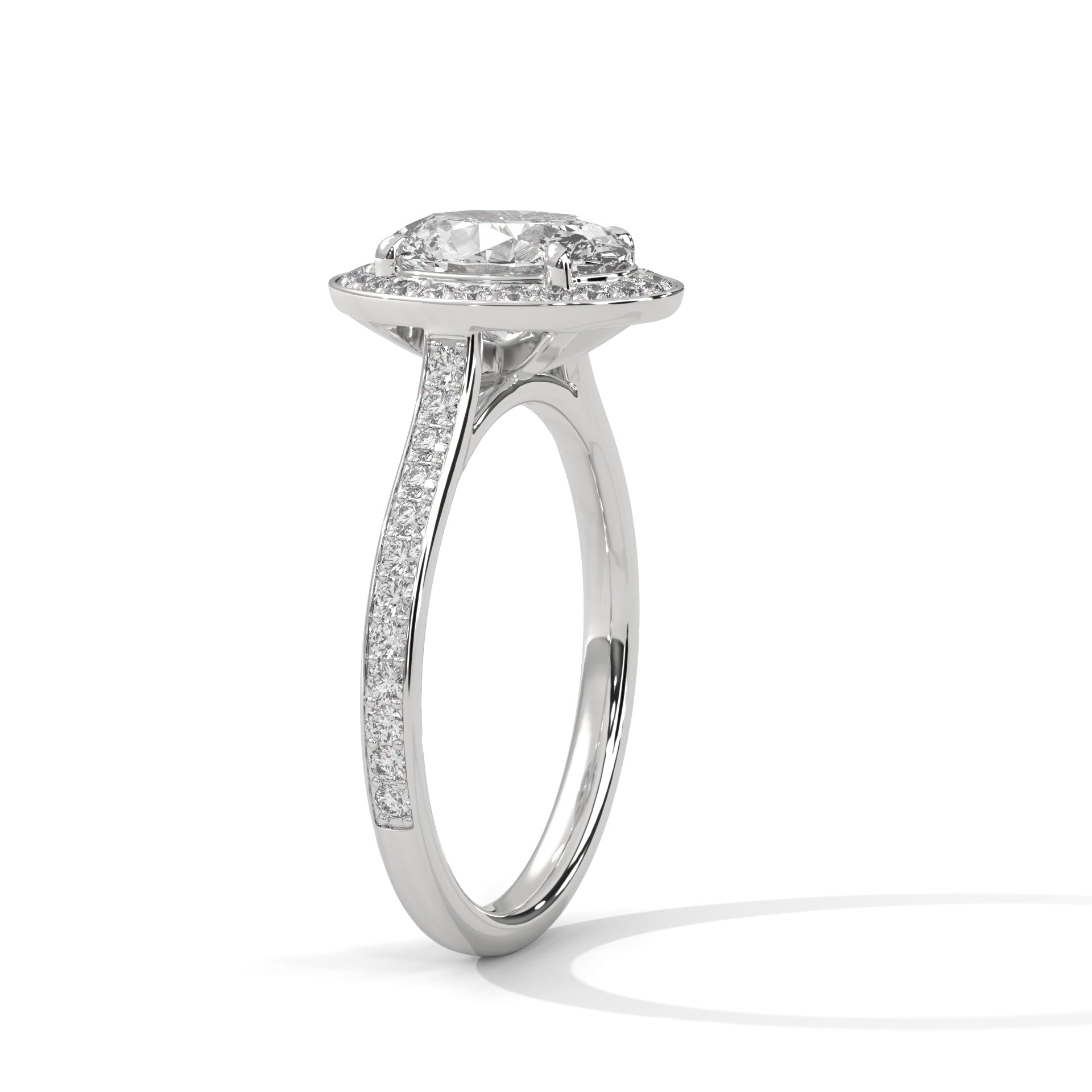 Elysian Oval Halo 2.42 CTW Diamond Engagement Ring | 14K & 18K Gold