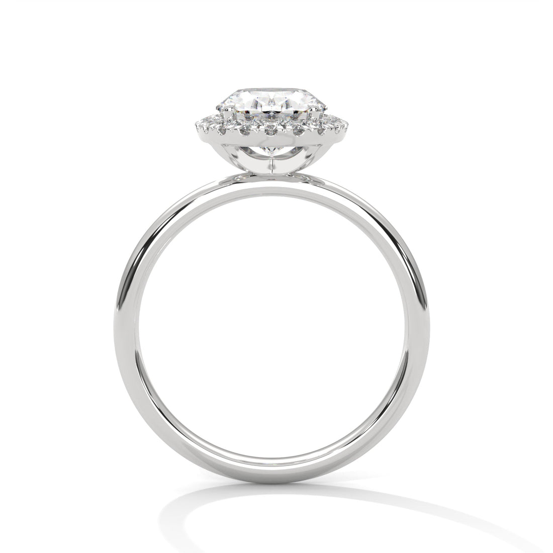 Regal Glow 2.16 CTW Oval Cut Diamond Halo Engagement Ring | E-VS