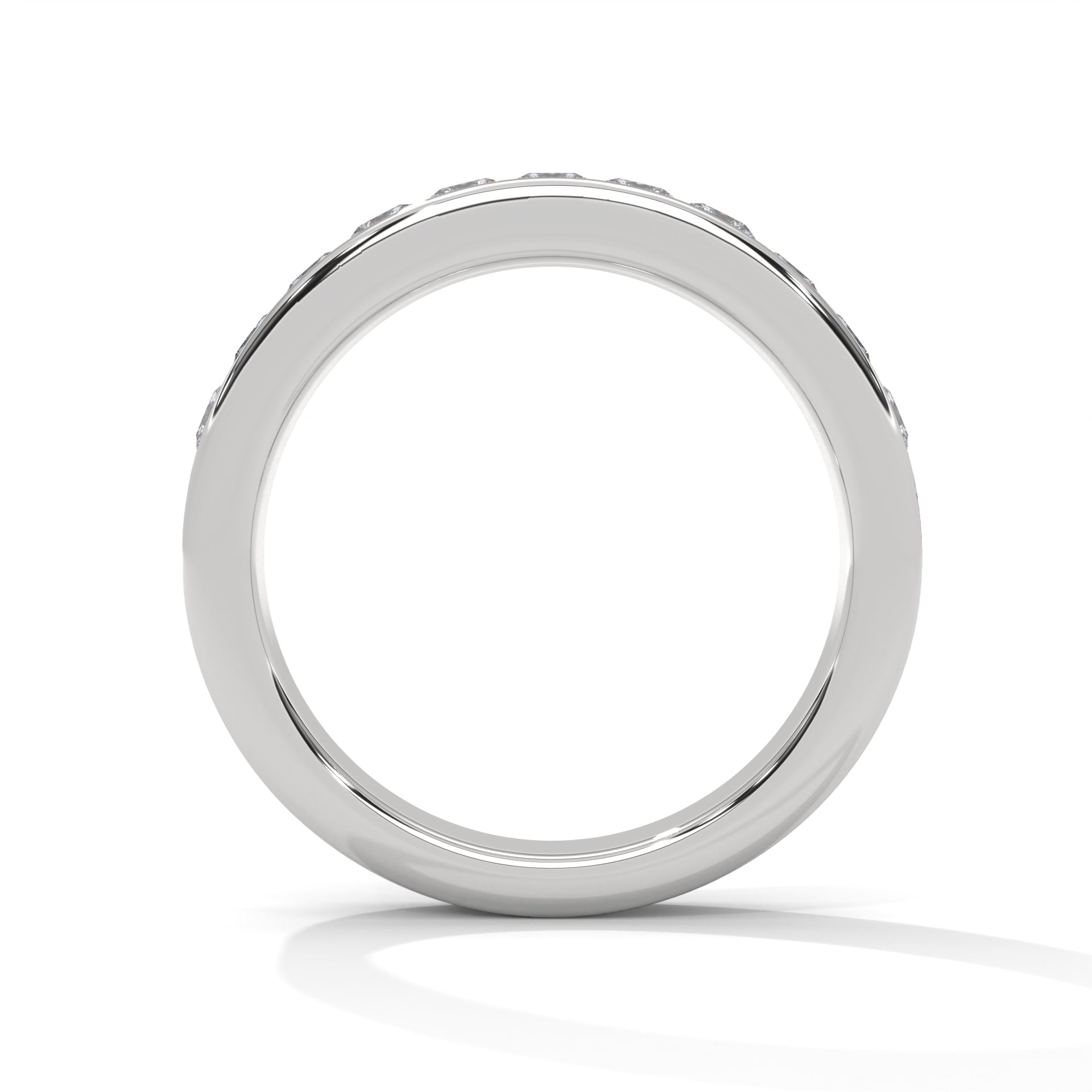 Elegant Embrace: Princess Cut Diamond Channel Set Gold Band | 1.10 CTW