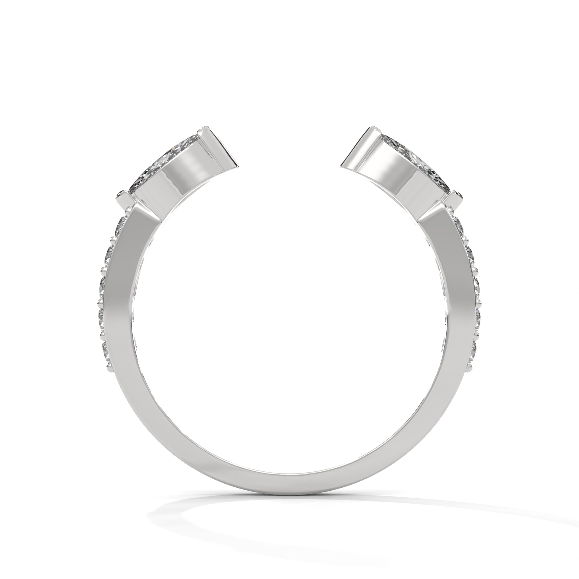 Modern Marquise Lab-Grown Diamond Gold Open Wedding Band | 0.54 CTW